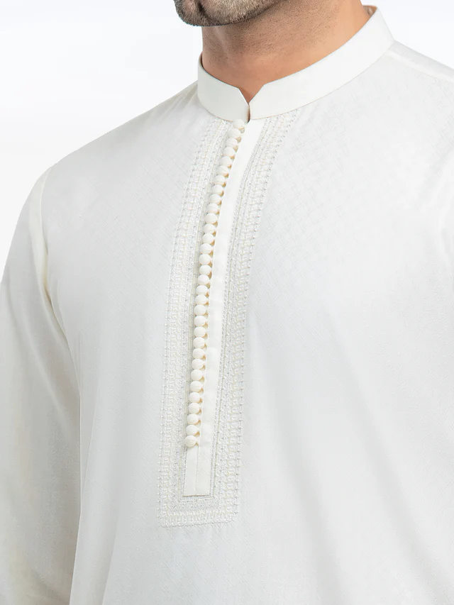 White kurta pajama set styled