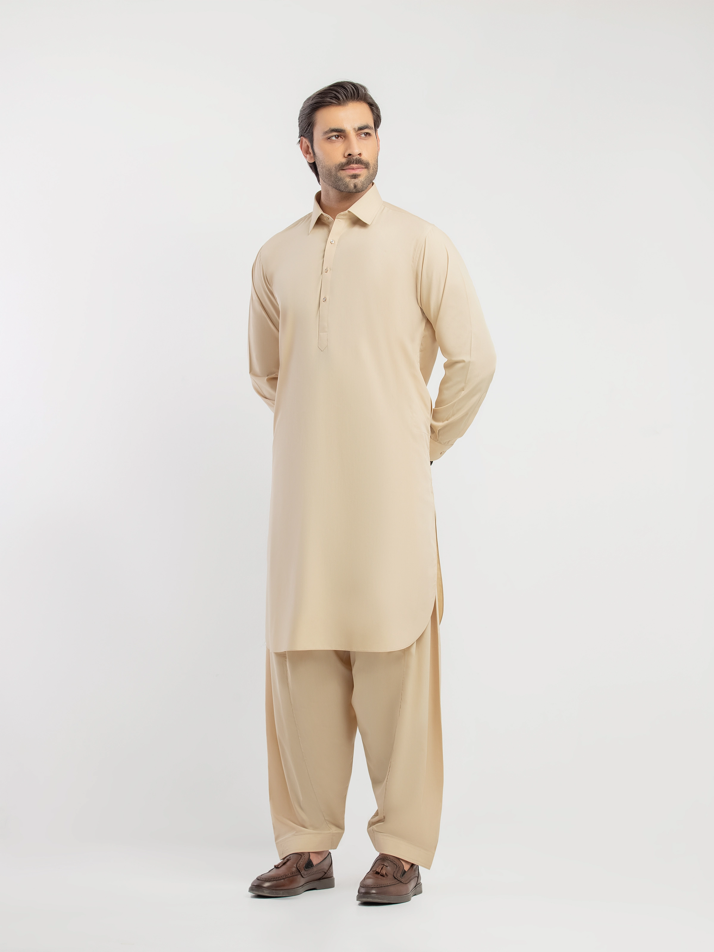 Beige Kurta Pajama Set