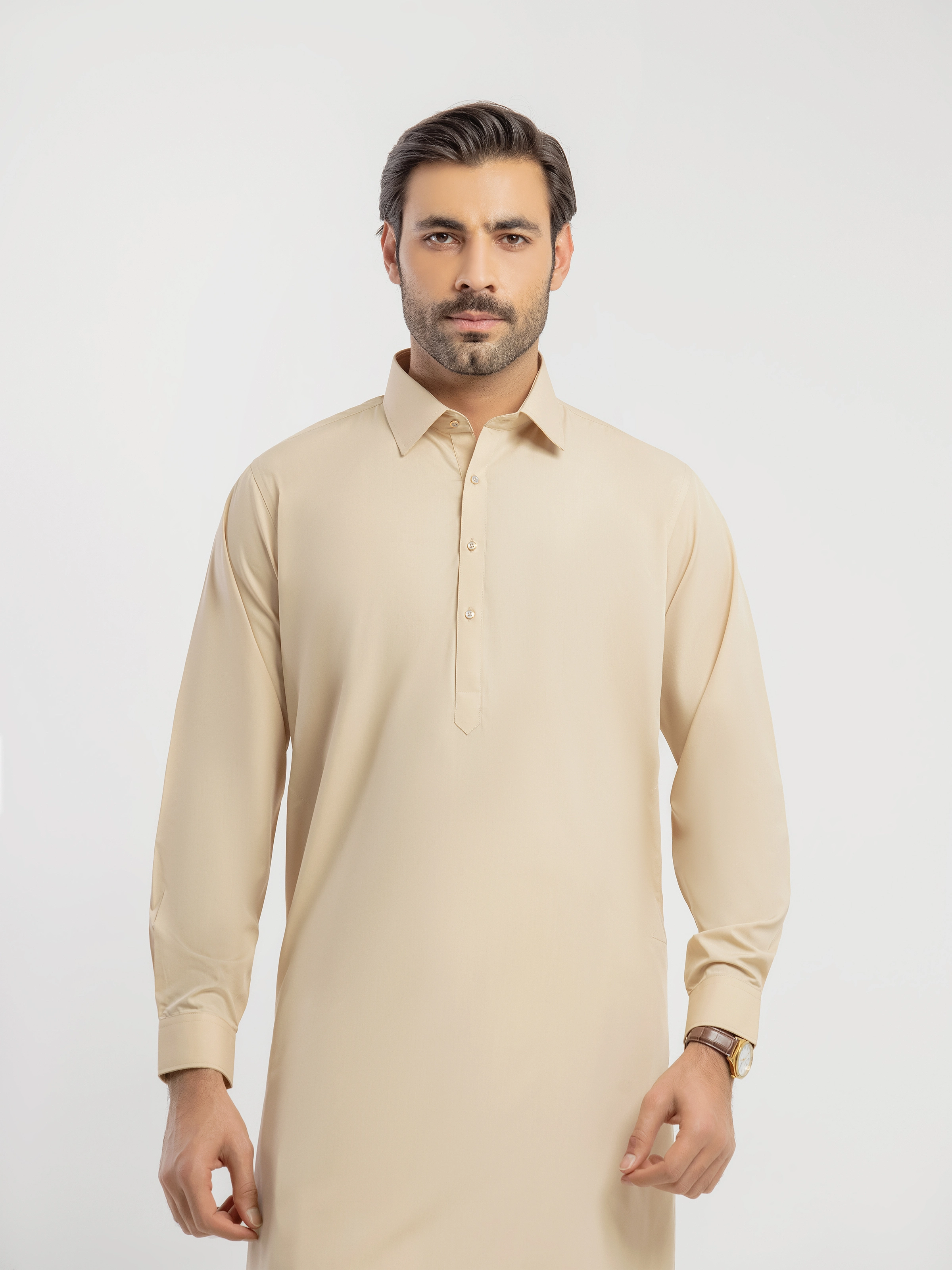 Beige Kurta Pajama Set