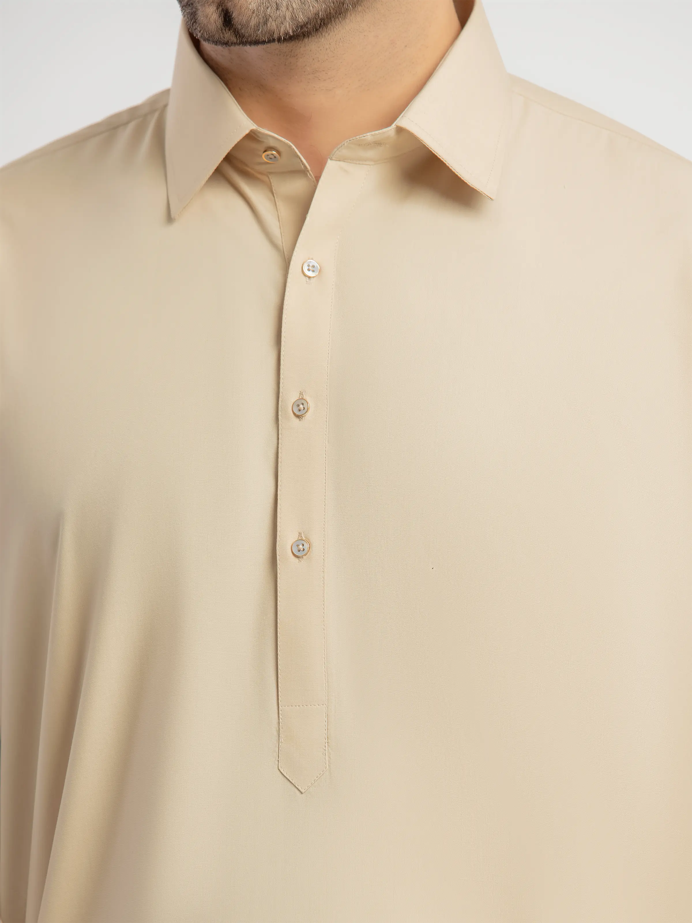 Beige Kurta Pajama Set