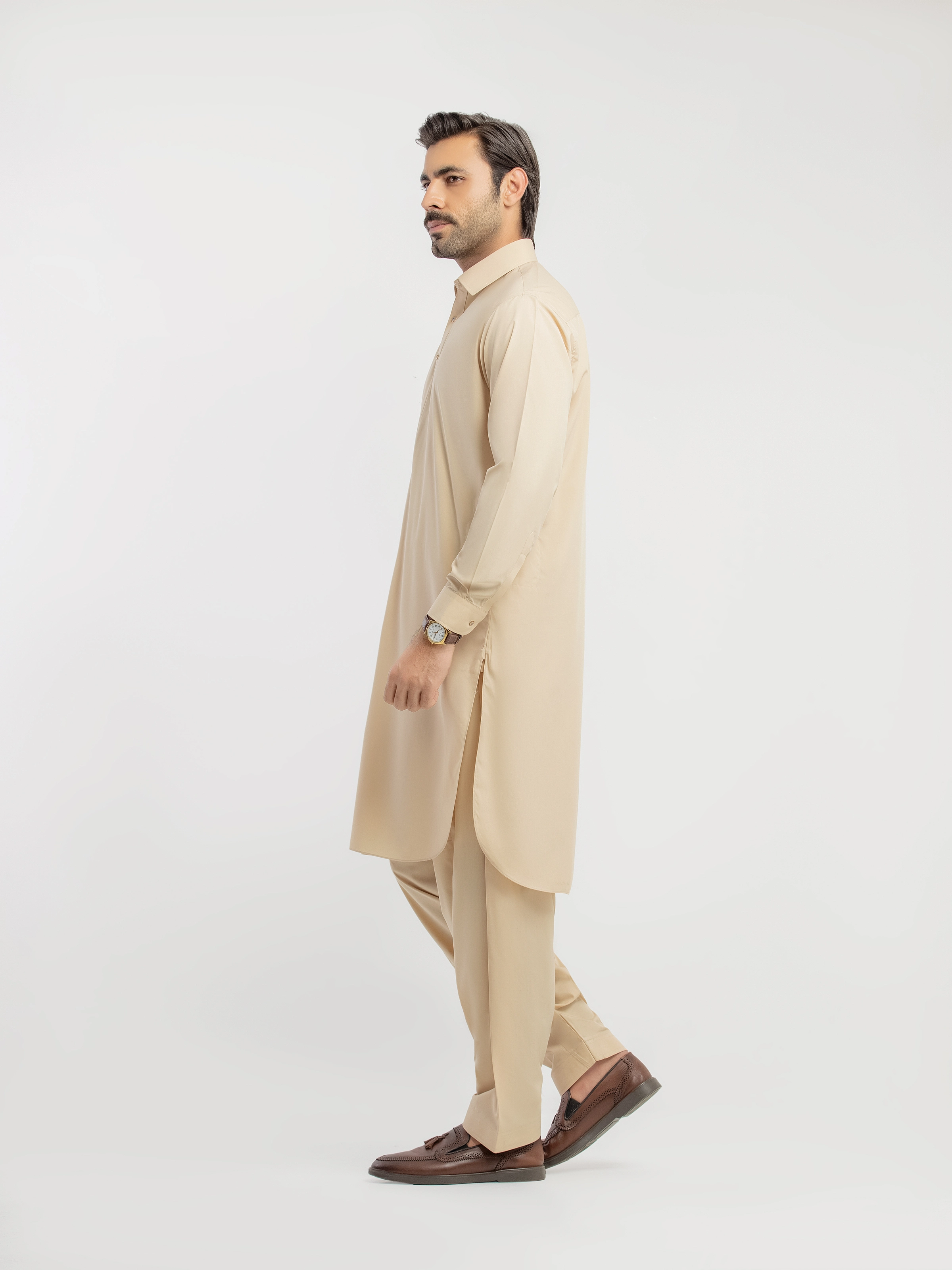 Beige Kurta Pajama Set