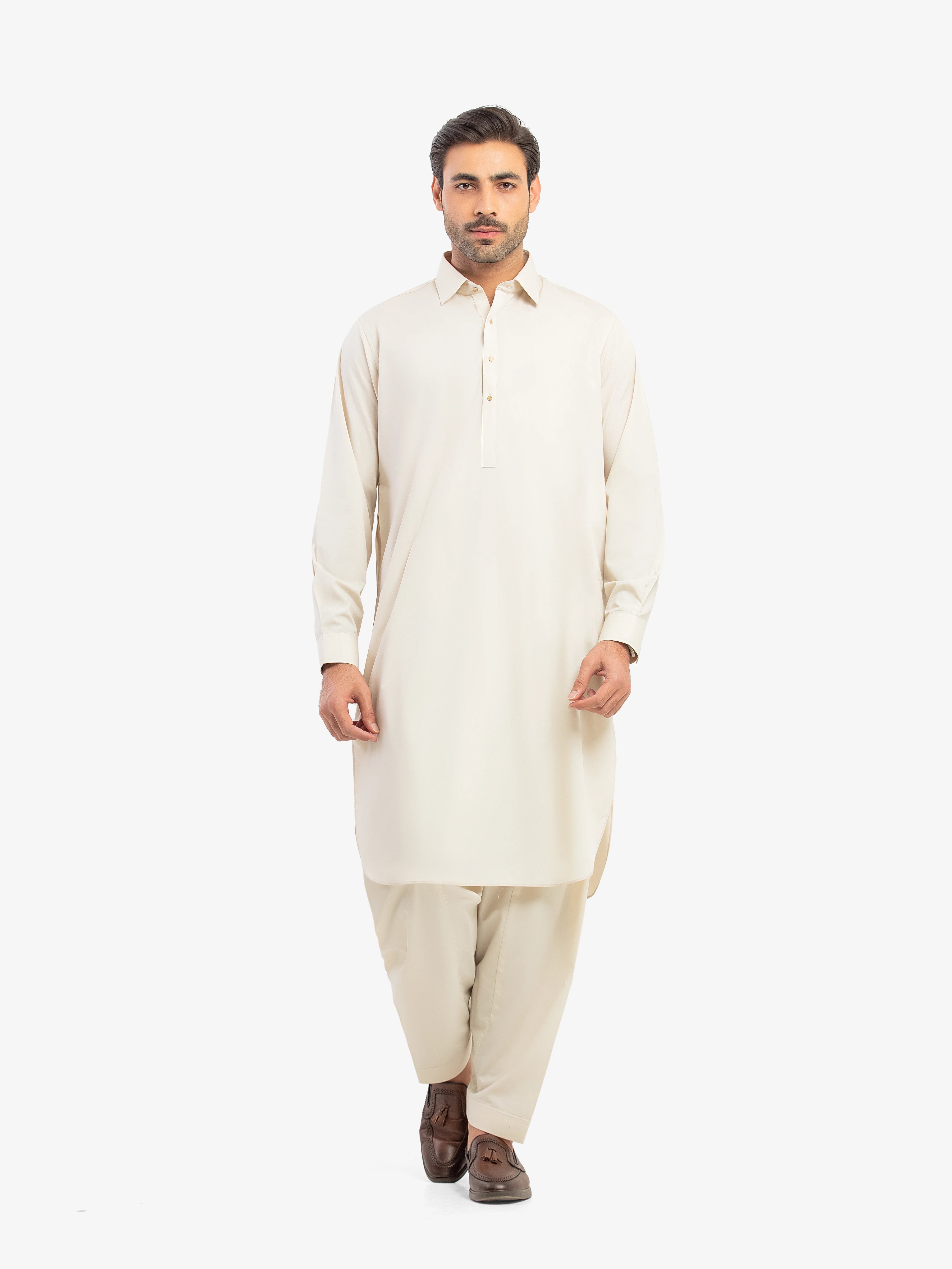 Beige Kurta Pajama Set