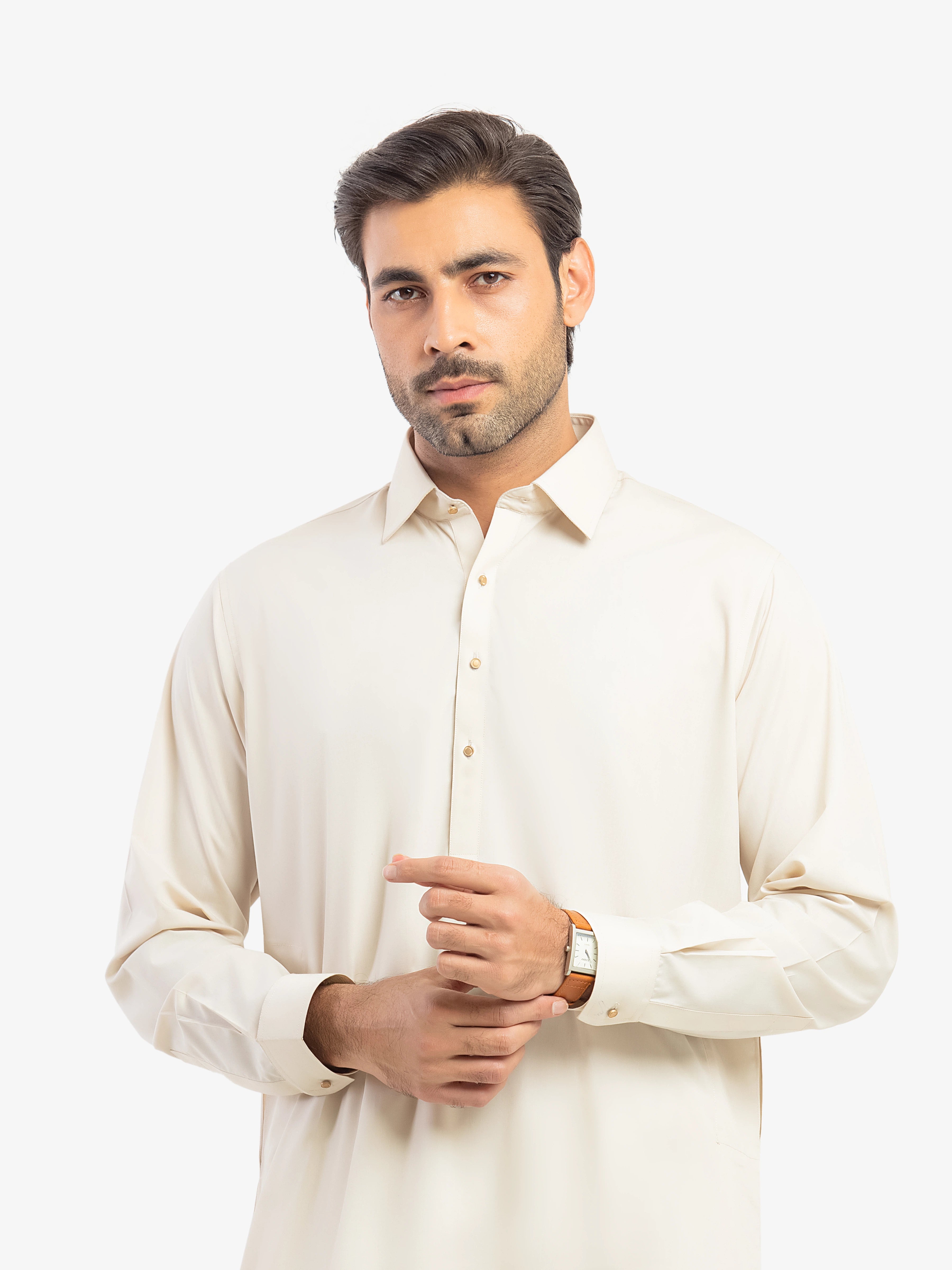 Beige Kurta Pajama Set