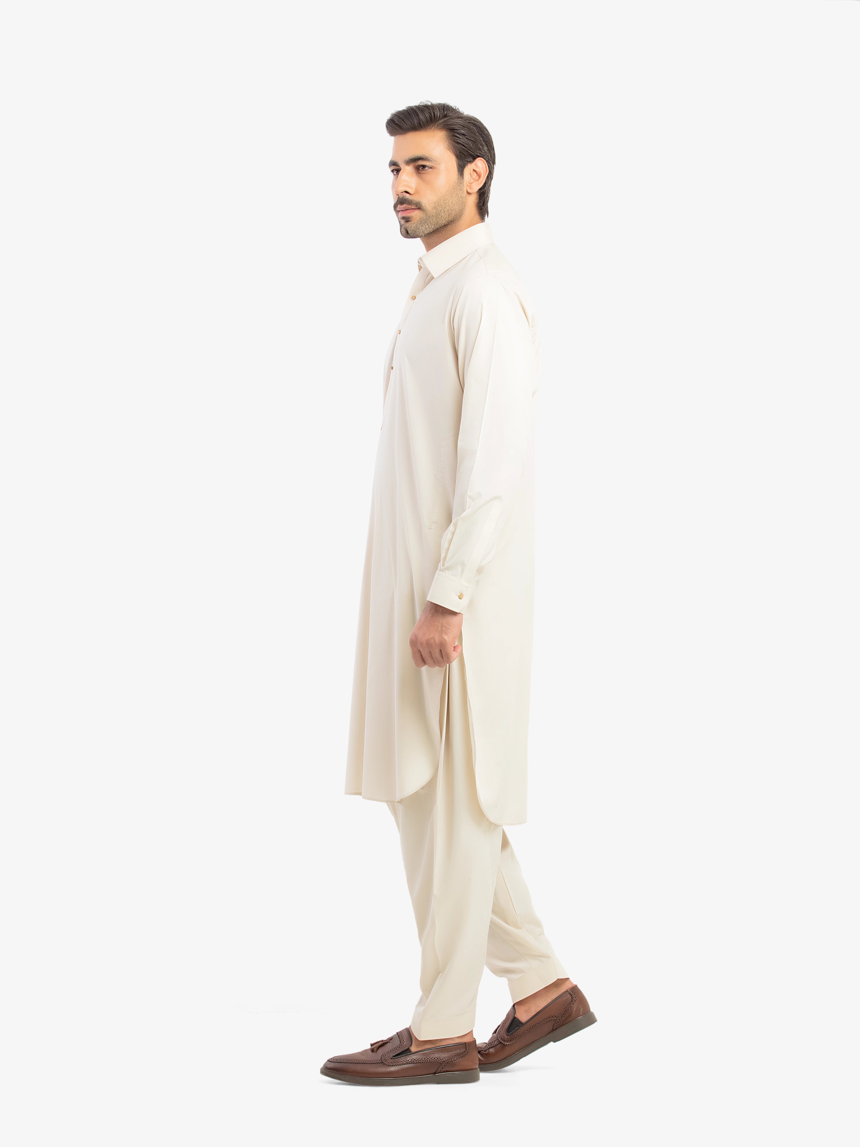 Beige Kurta Pajama Set