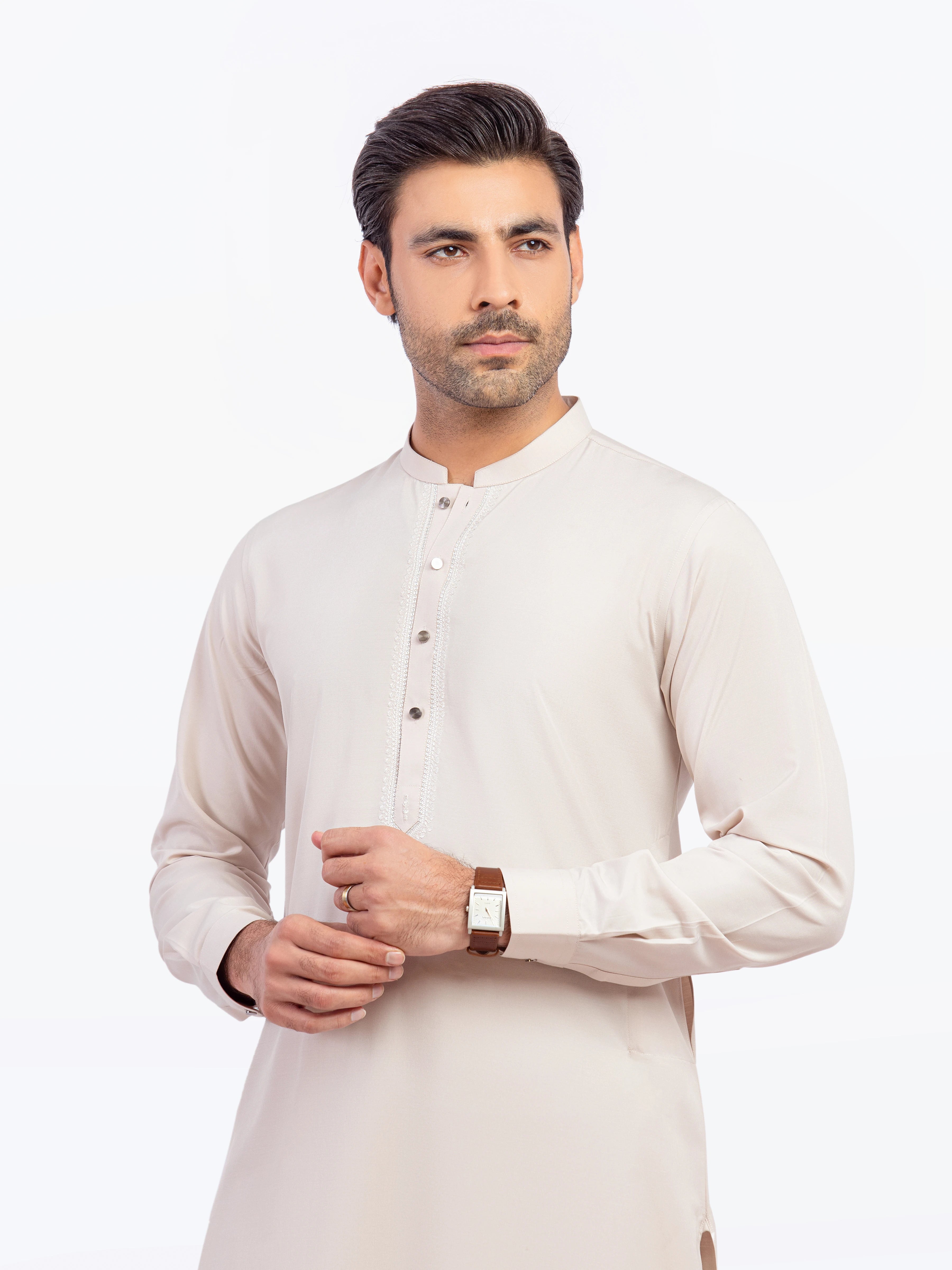 Beige Kurta Pajama Set