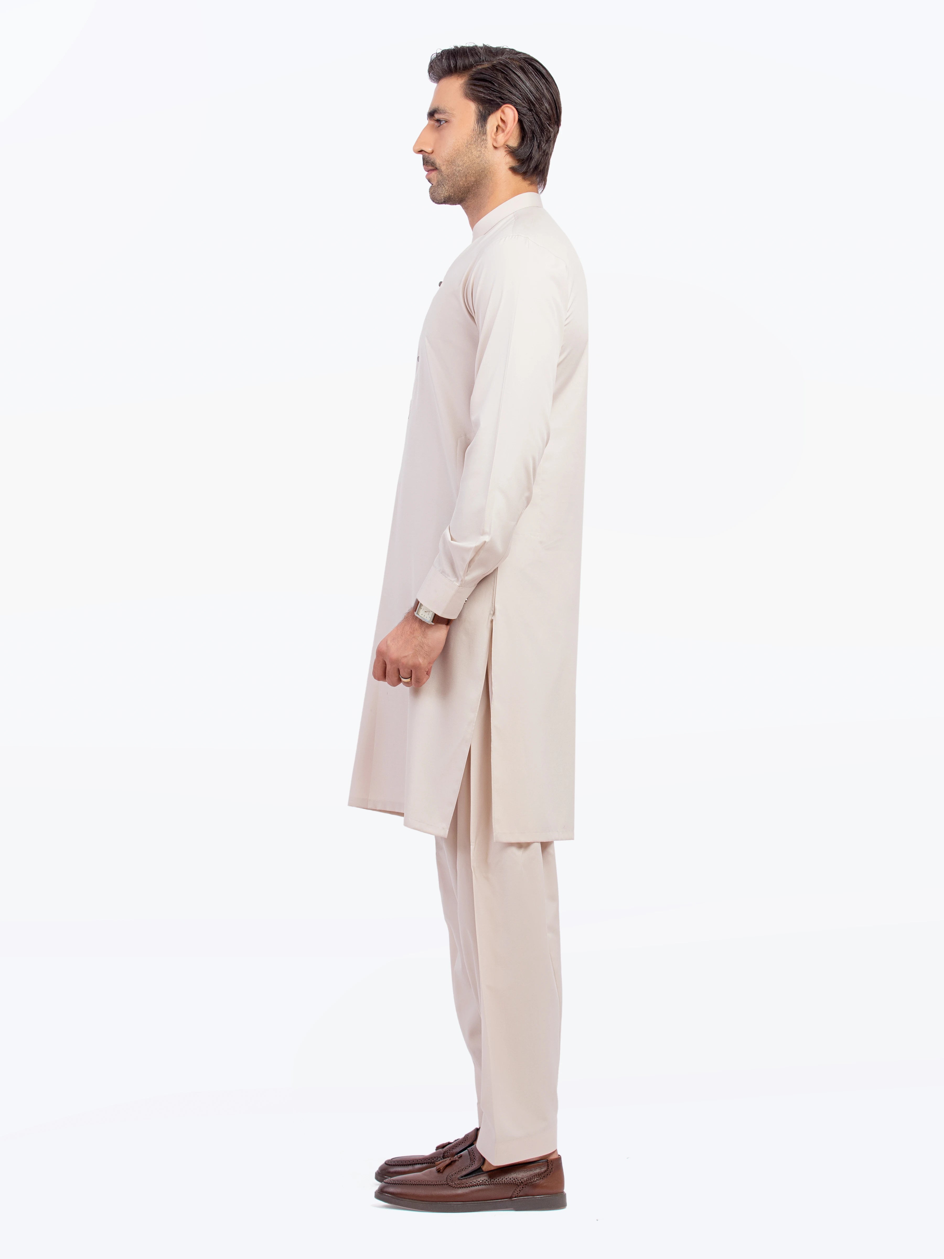 Beige Kurta Pajama Set