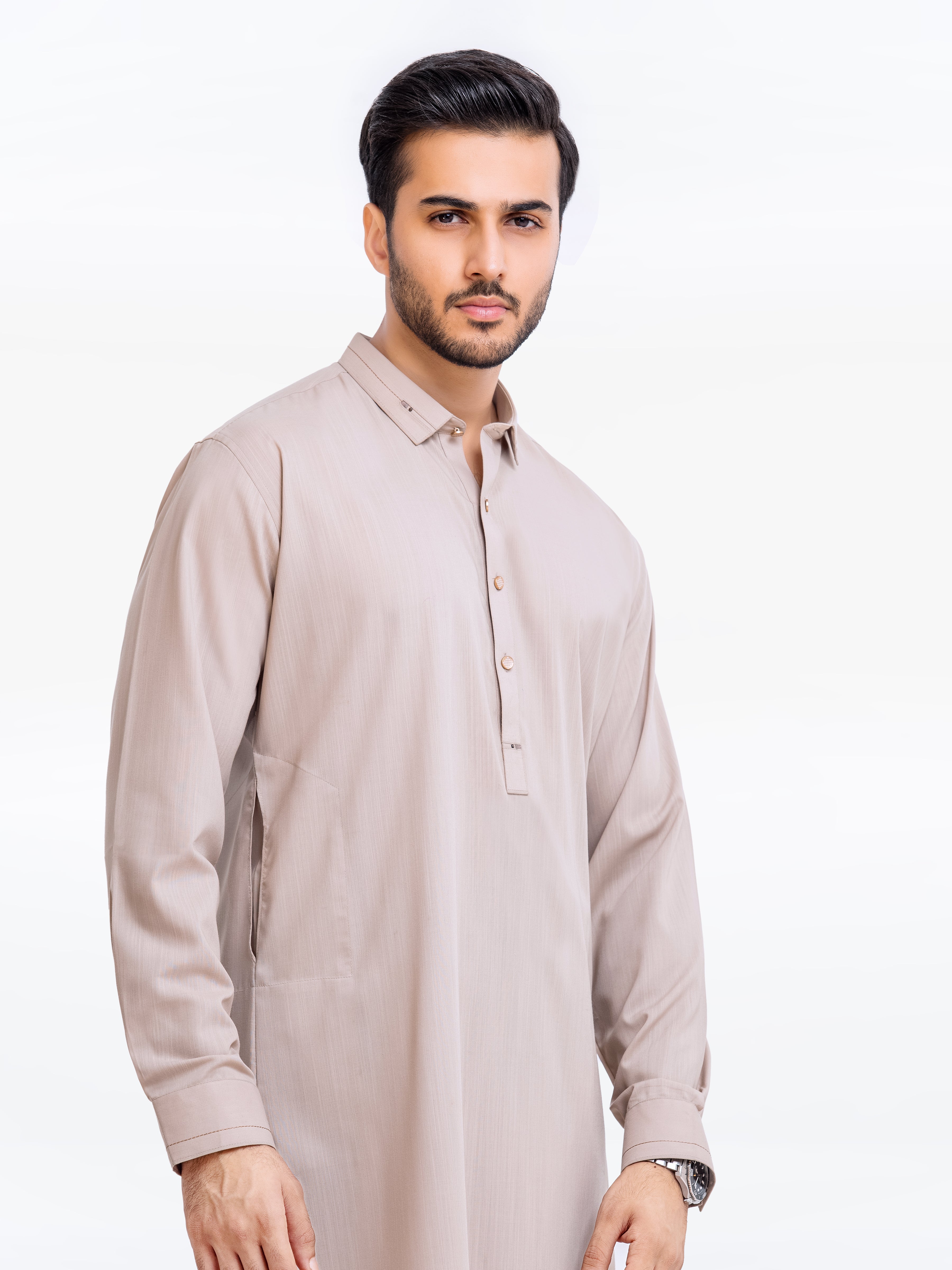 Beige Kurta Pajama Set