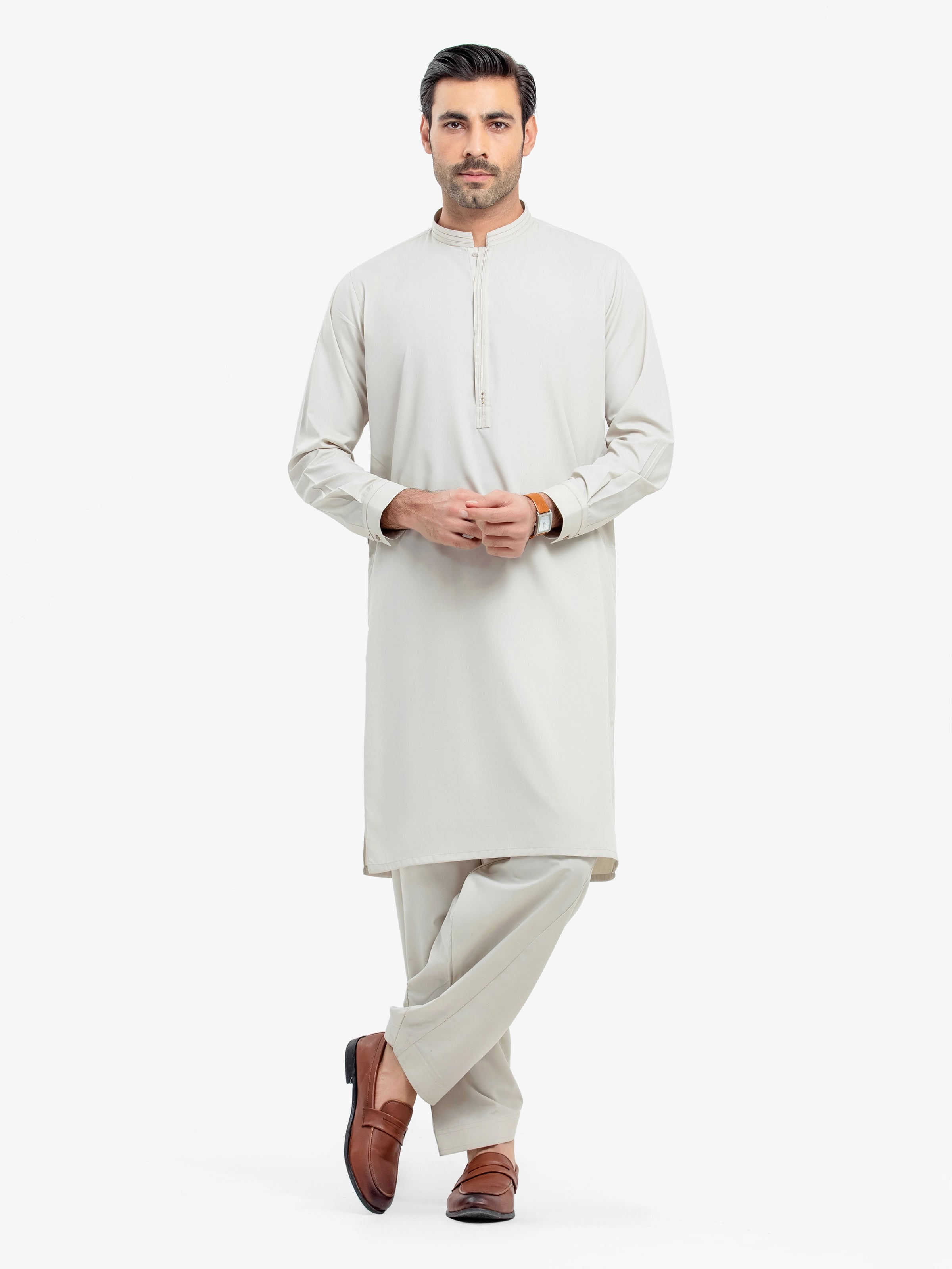 Beige Kurta Pajama Set