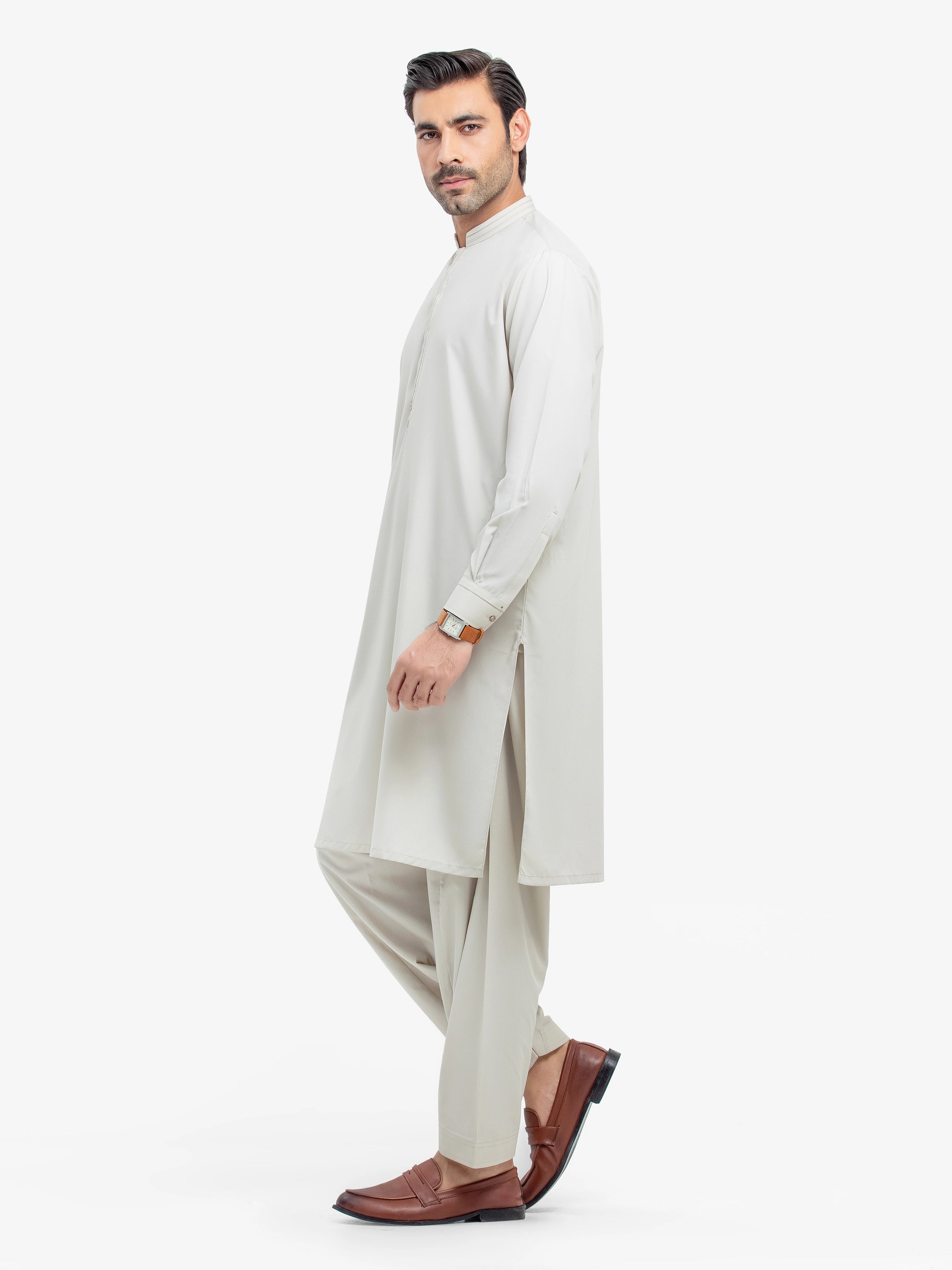 Beige Kurta Pajama Set