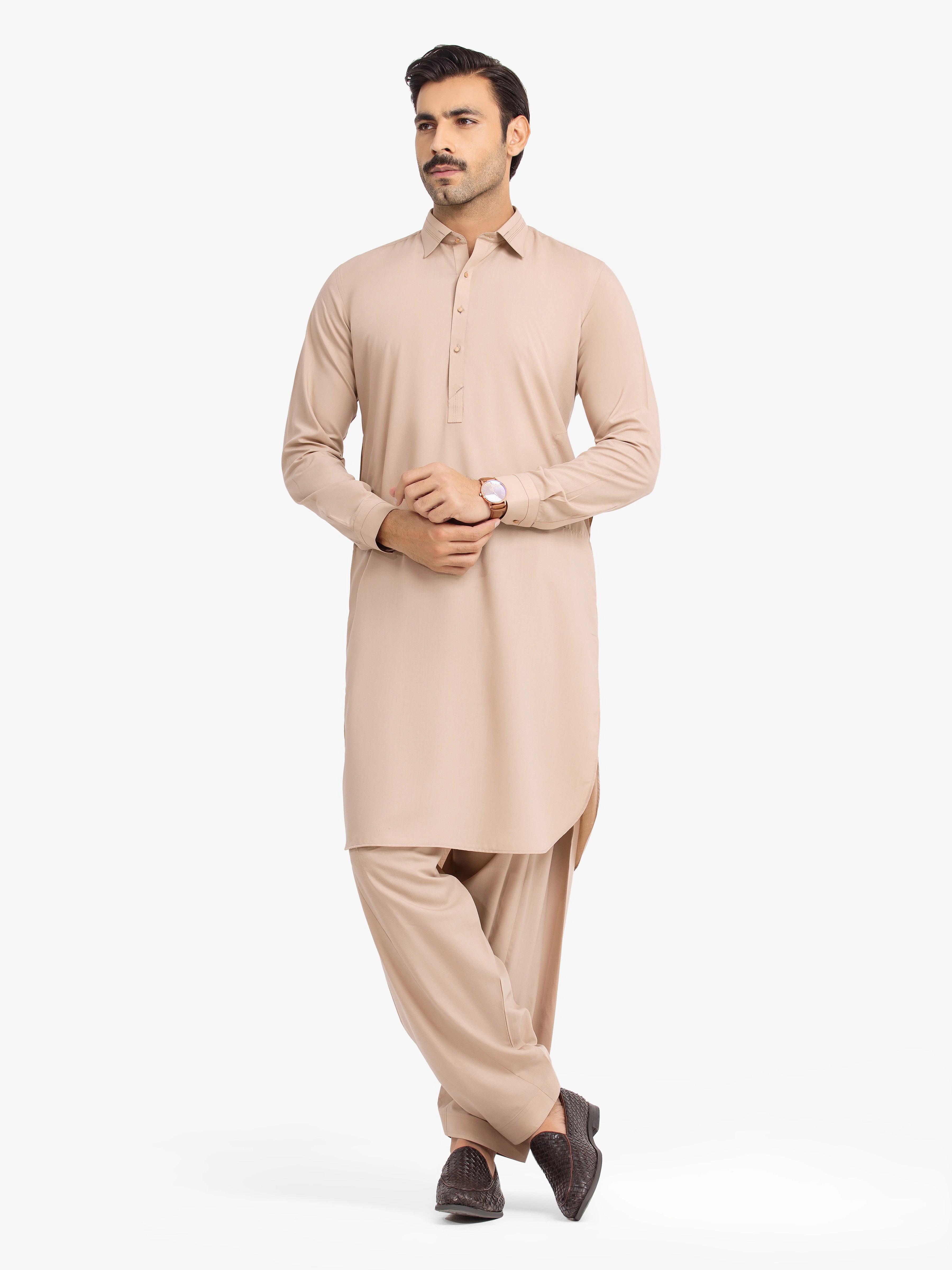 Beige Kurta Pajama Set