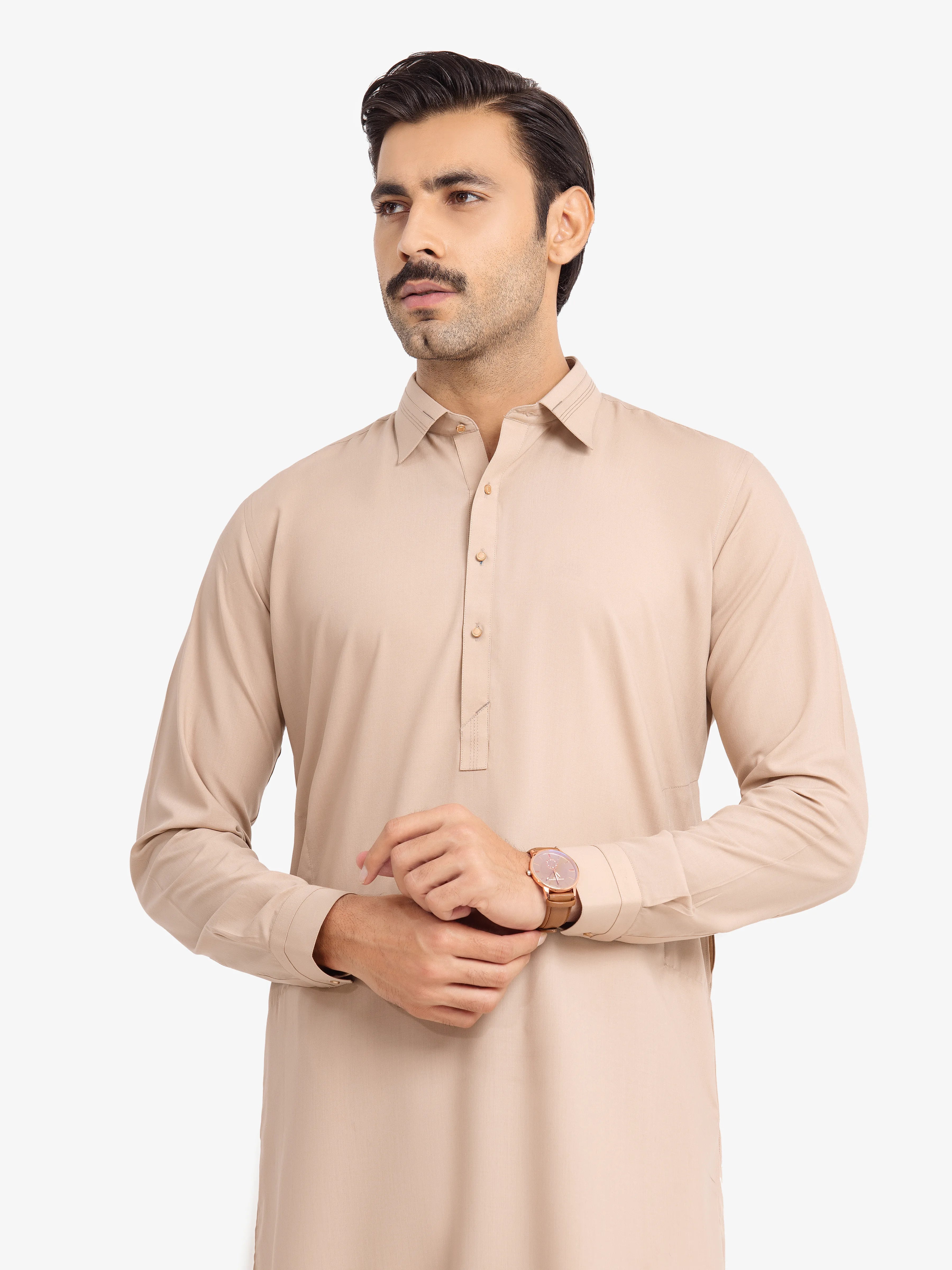 Beige Kurta Pajama Set