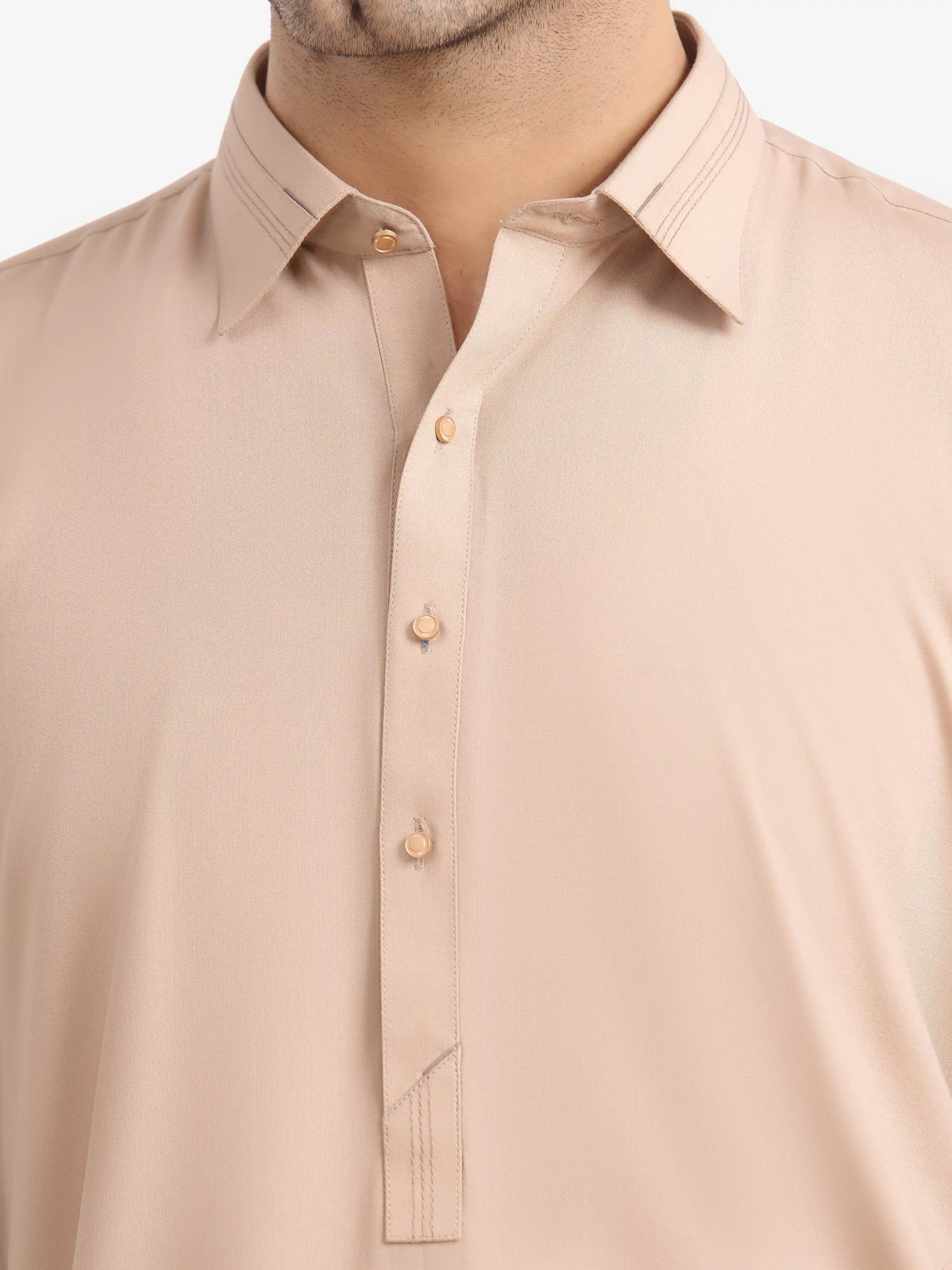 Beige Kurta Pajama Set