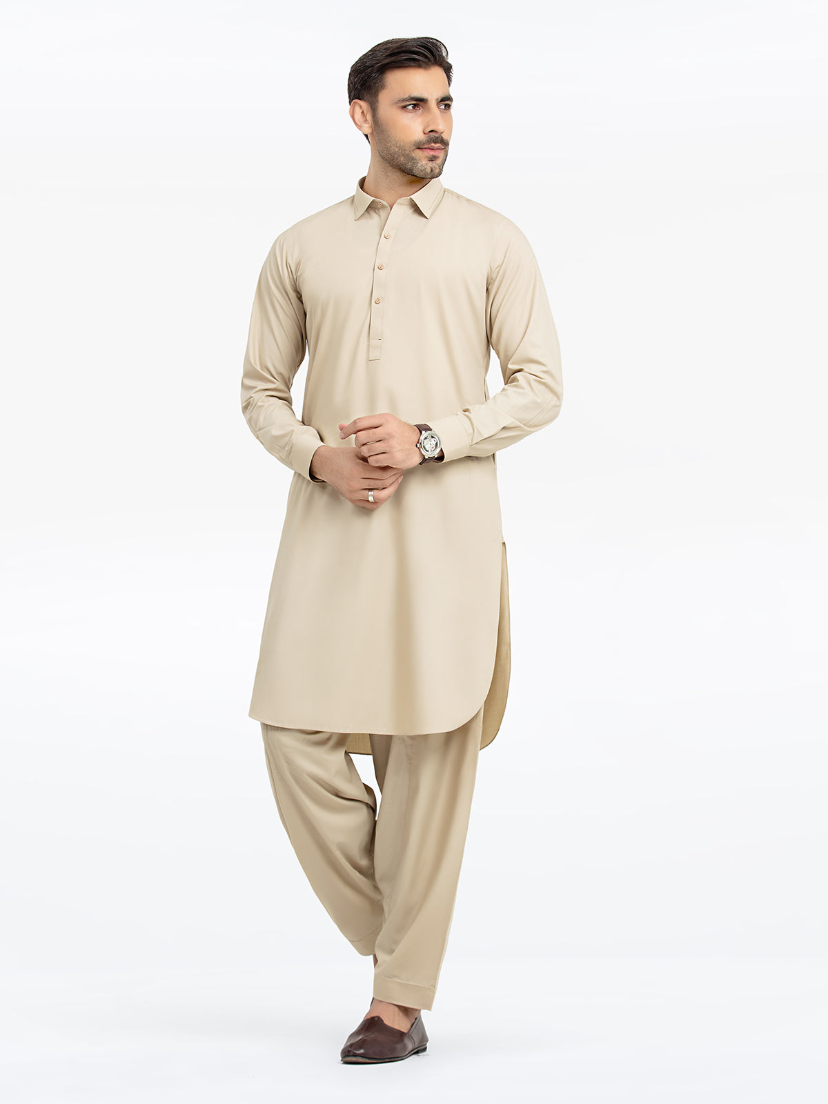 Beige Kurta Pajama Set