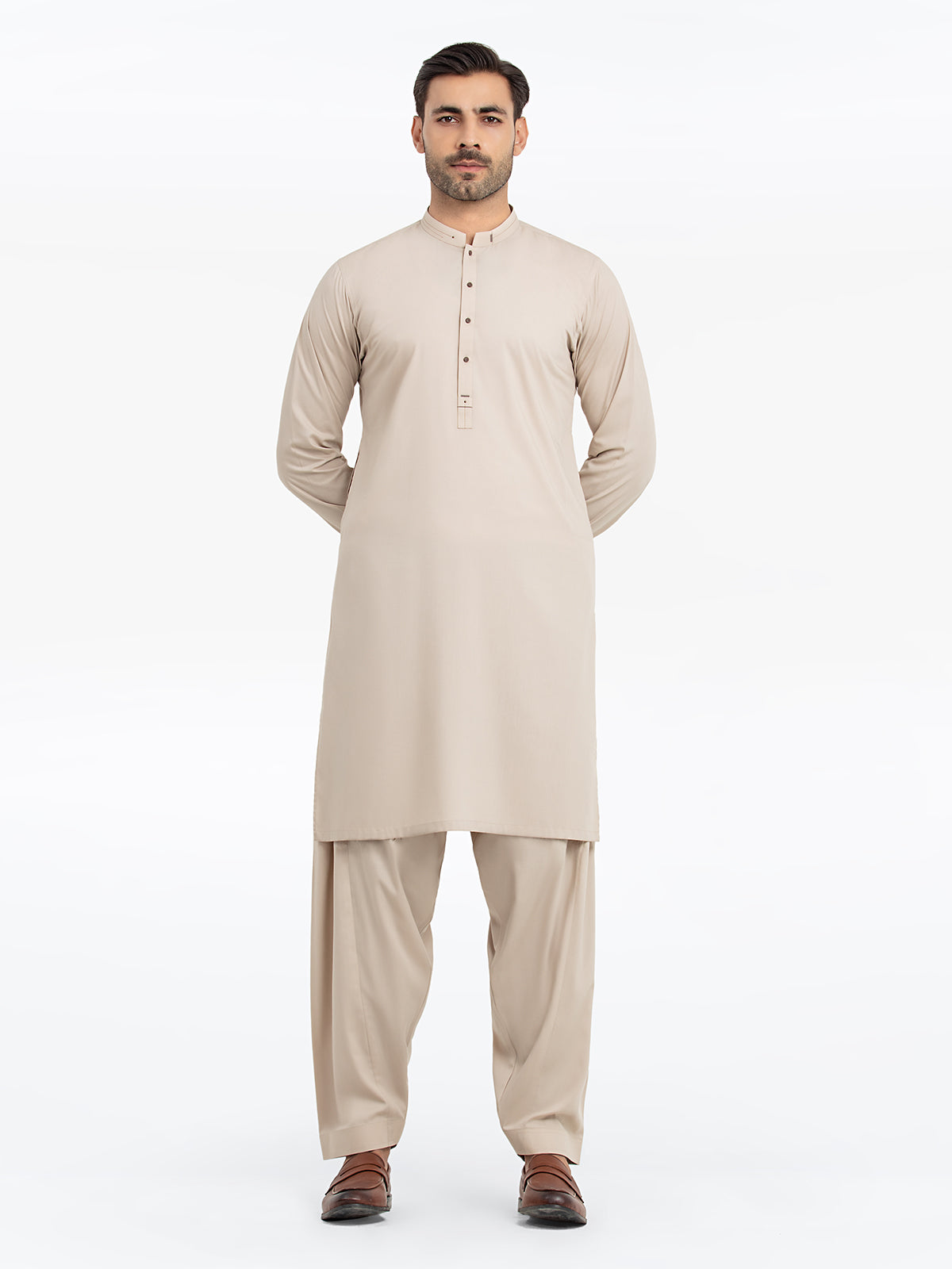 Beige Kurta Pajama Set