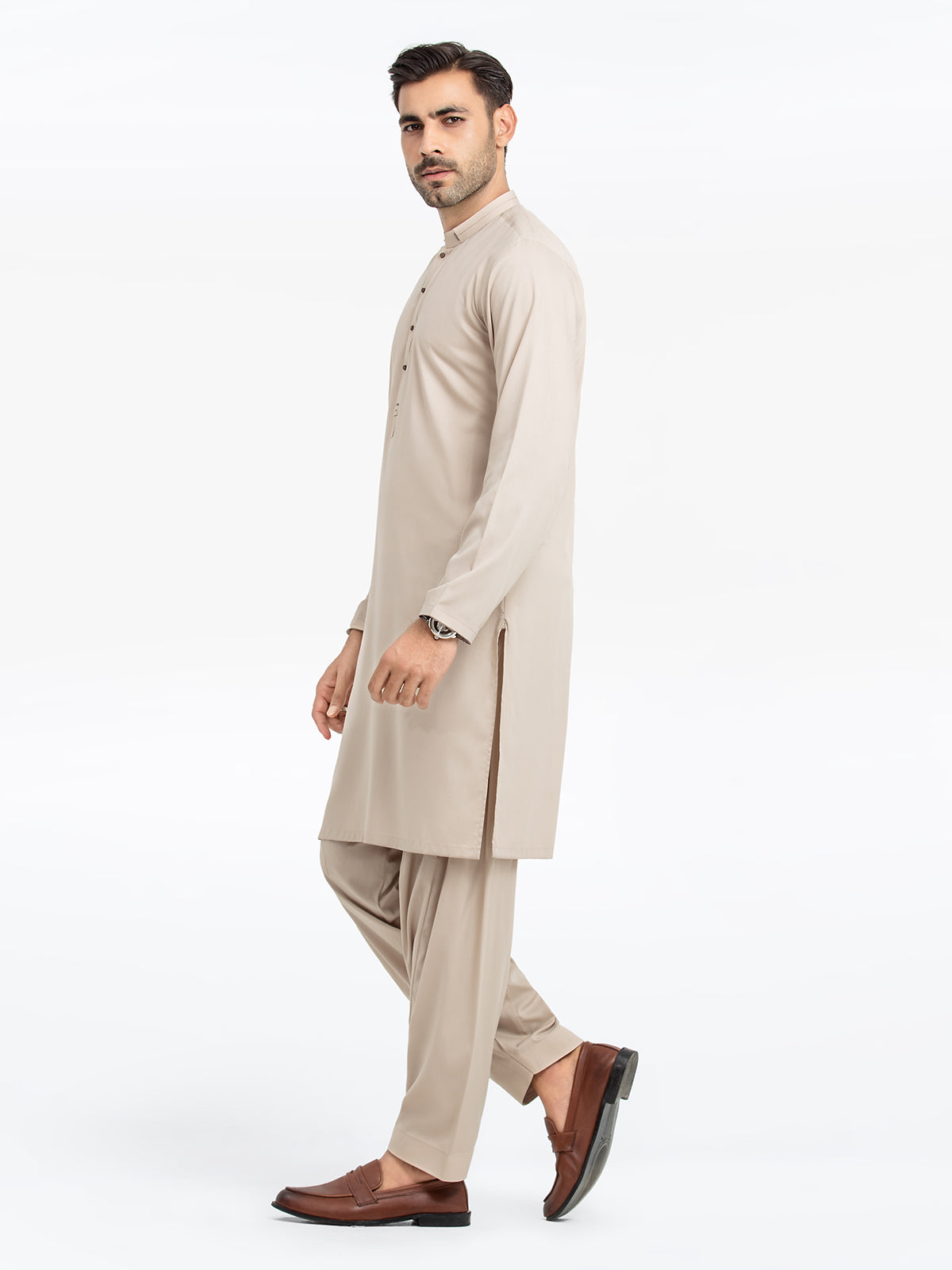Beige Kurta Pajama Set