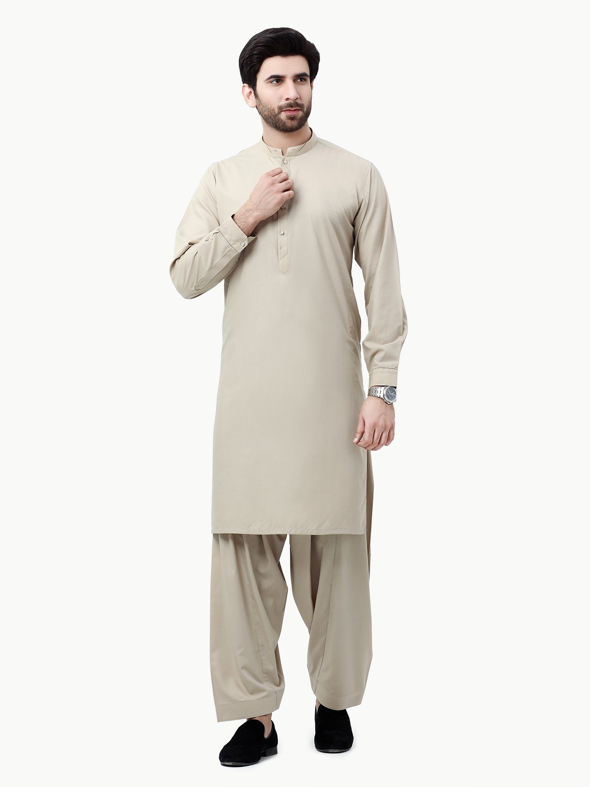 Beige Kurta Pajama Set