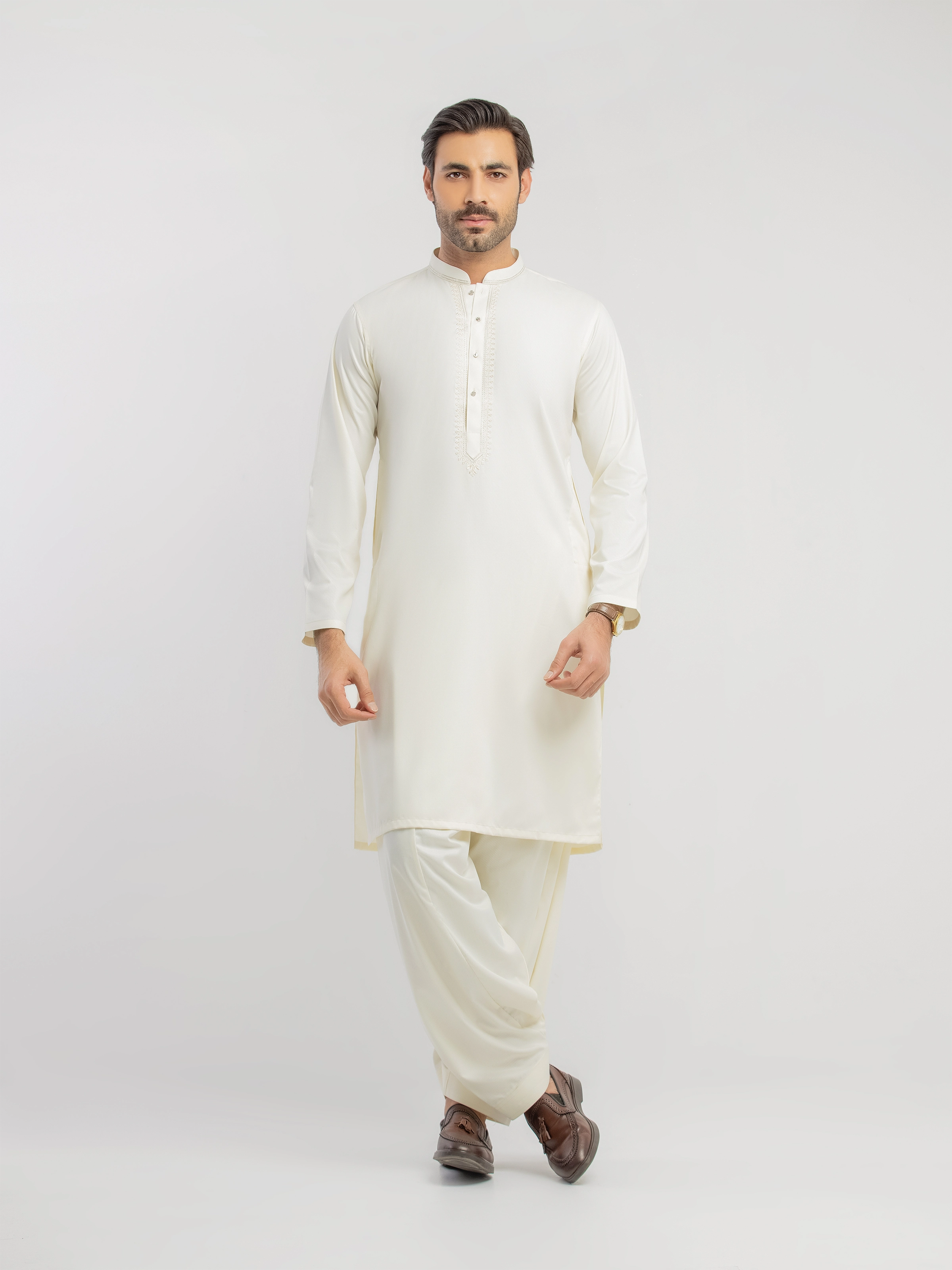 Cream Kurta Pajama Set