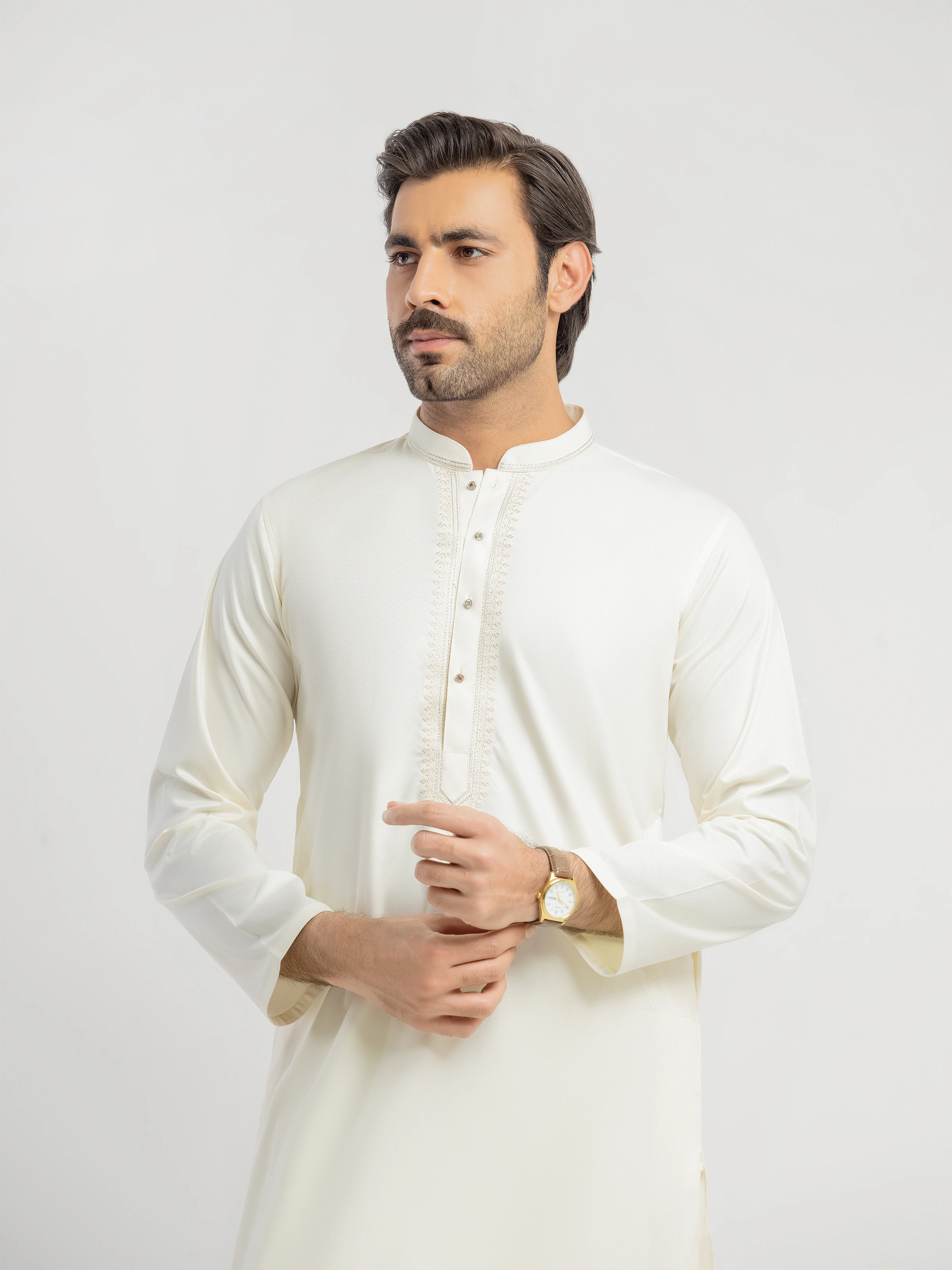 Cream Kurta Pajama Set