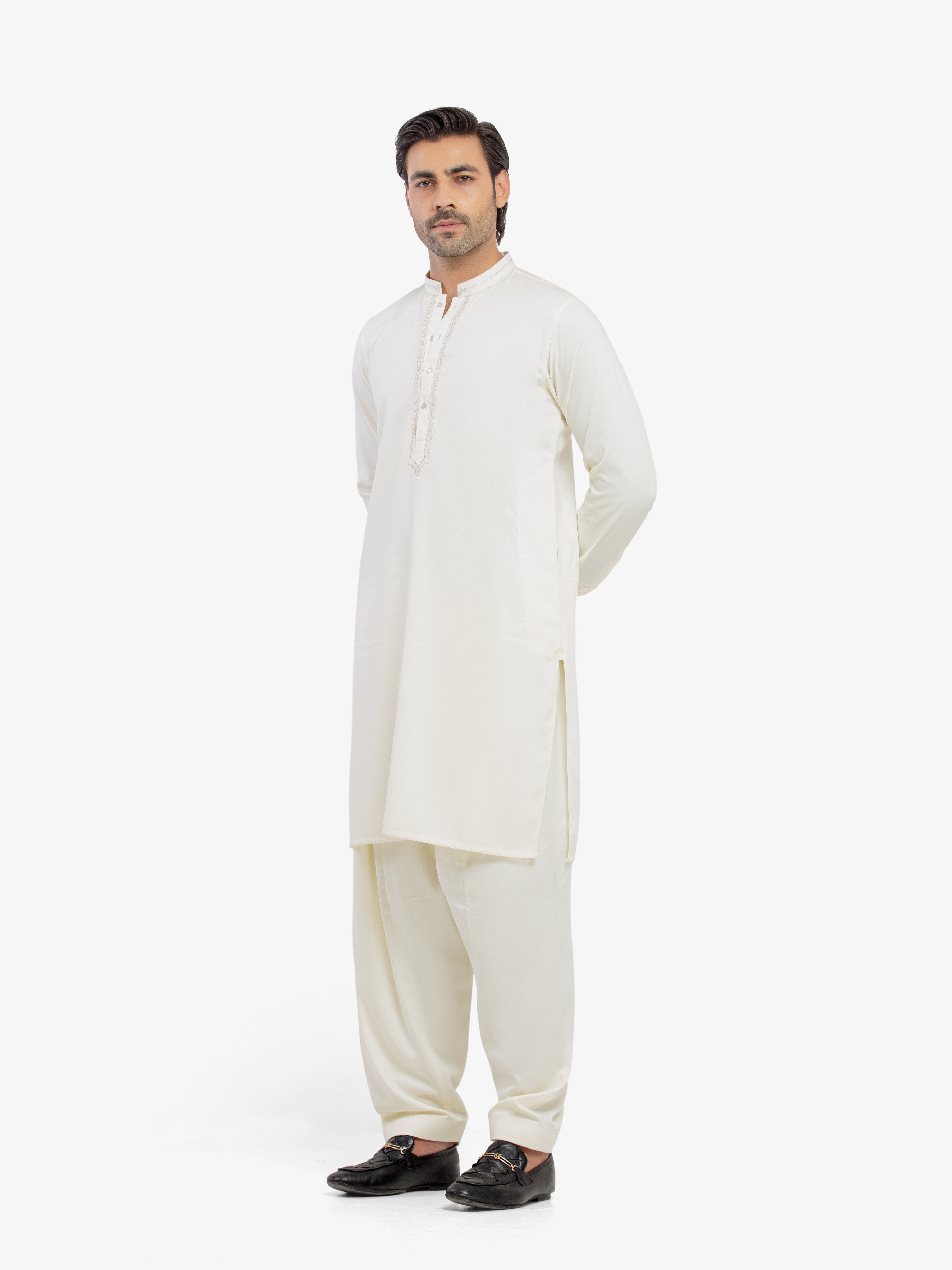 Cream Kurta Pajama Set