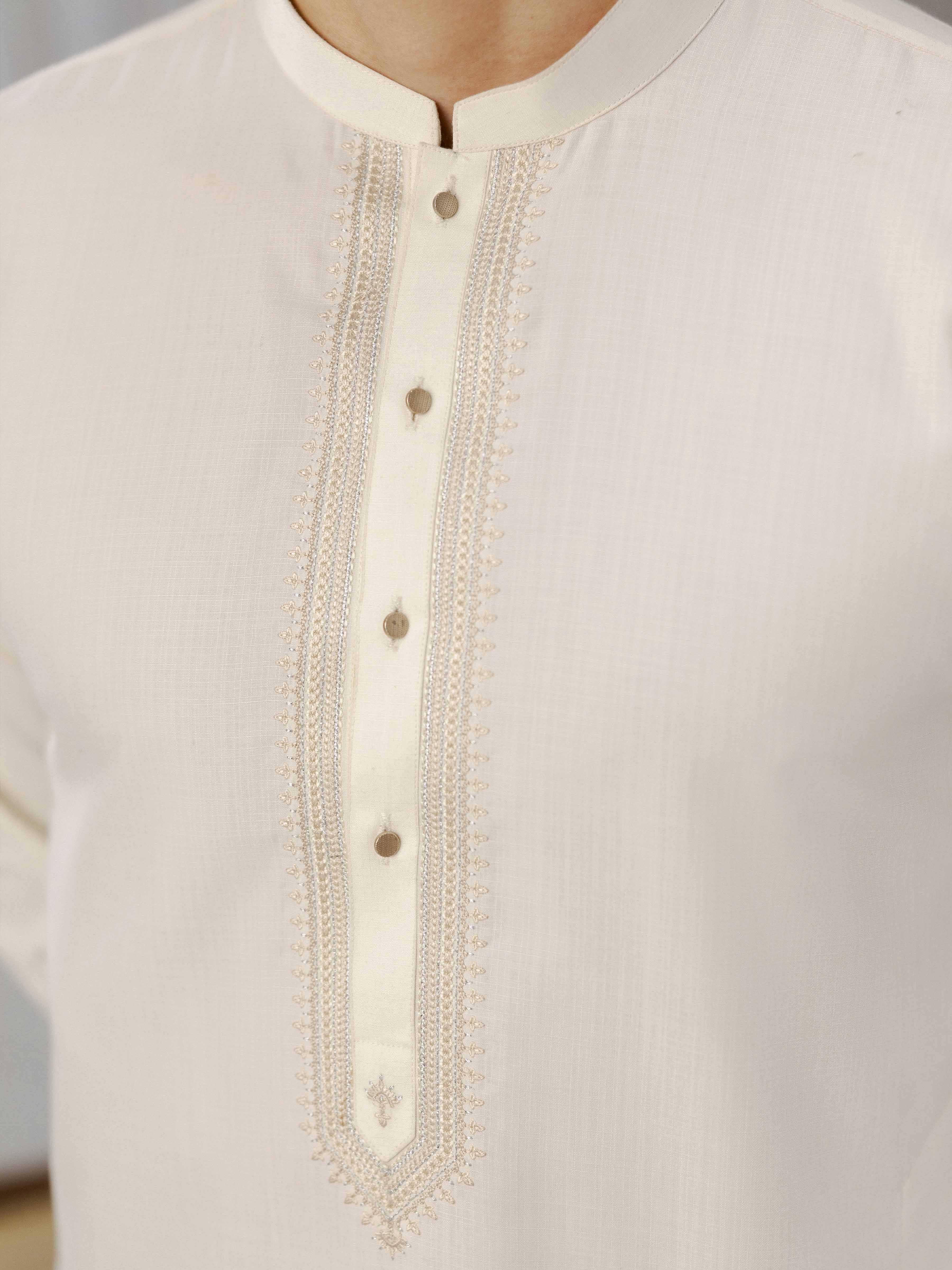 Cream Kurta Pajama Set