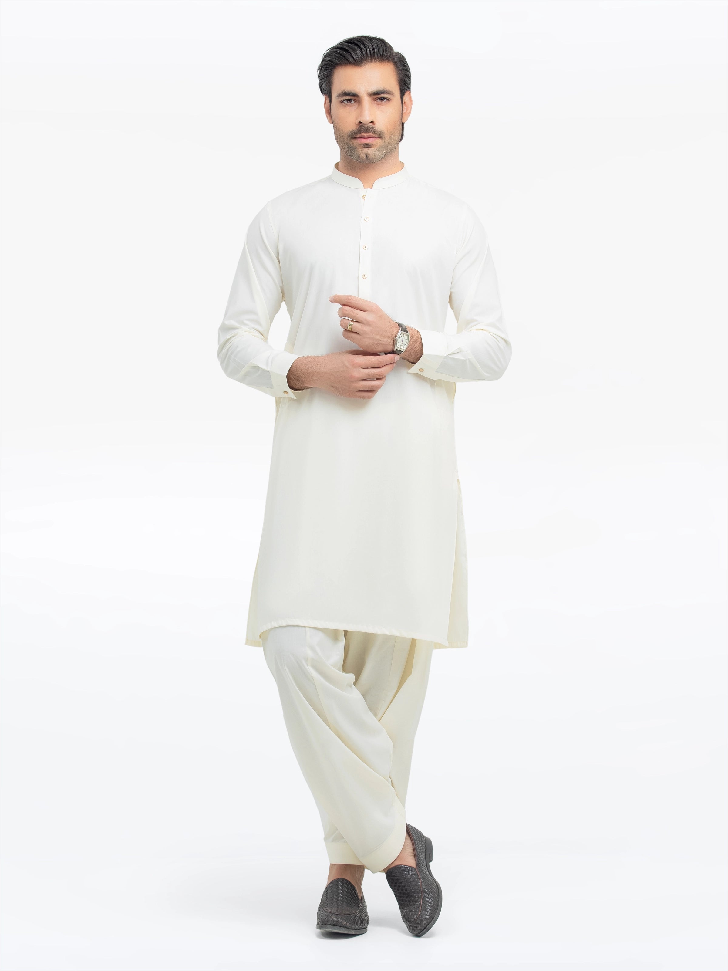 Cream Kurta Pajama Set