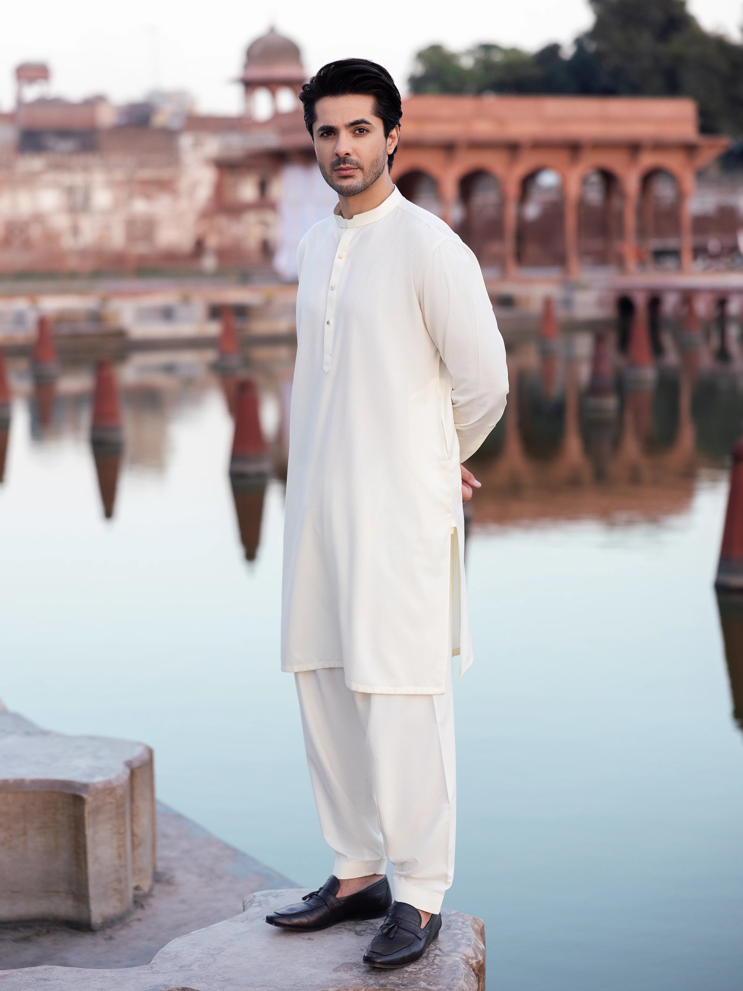 Cream Kurta Pajama Set