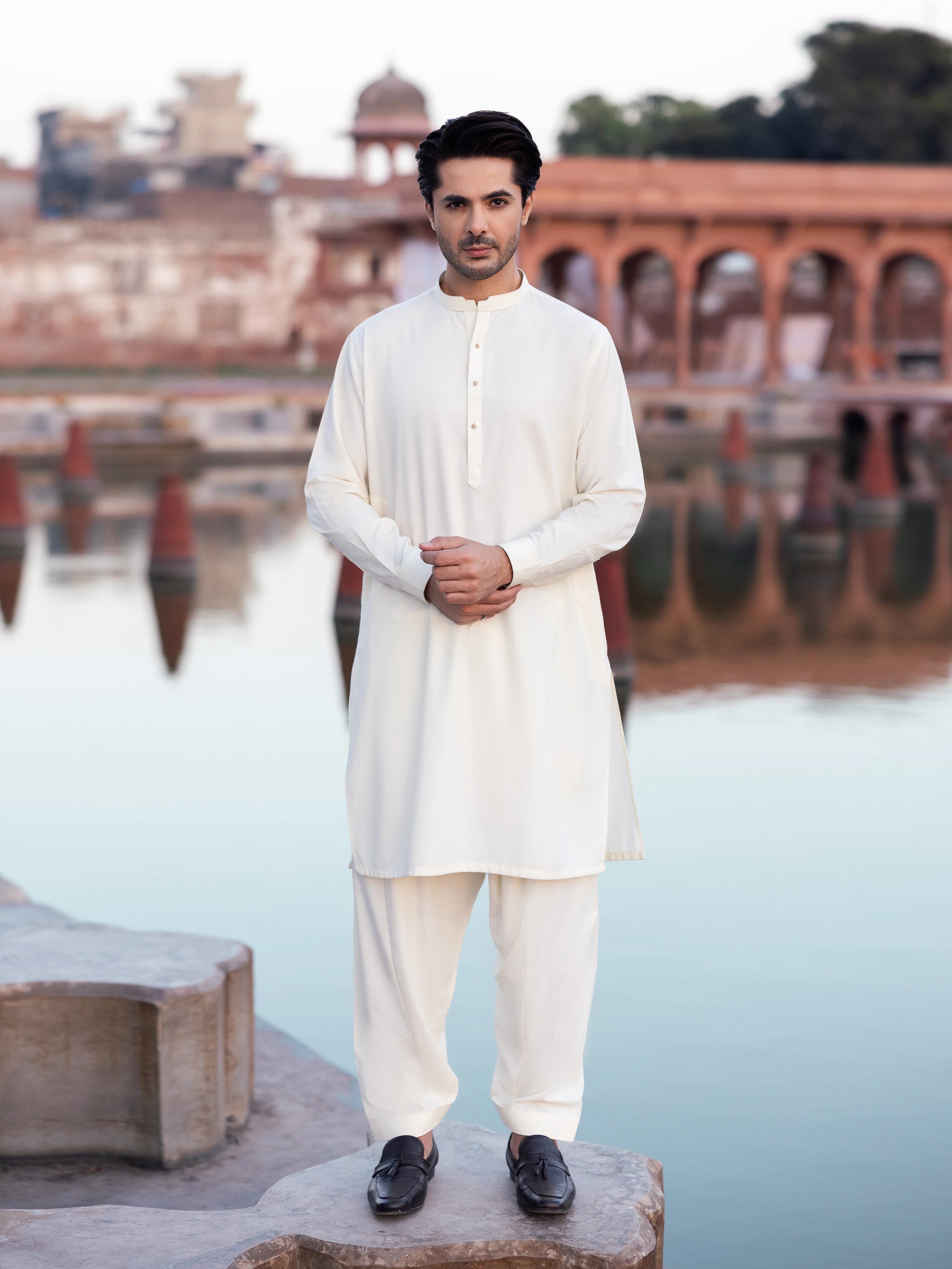 Cream Kurta Pajama Set