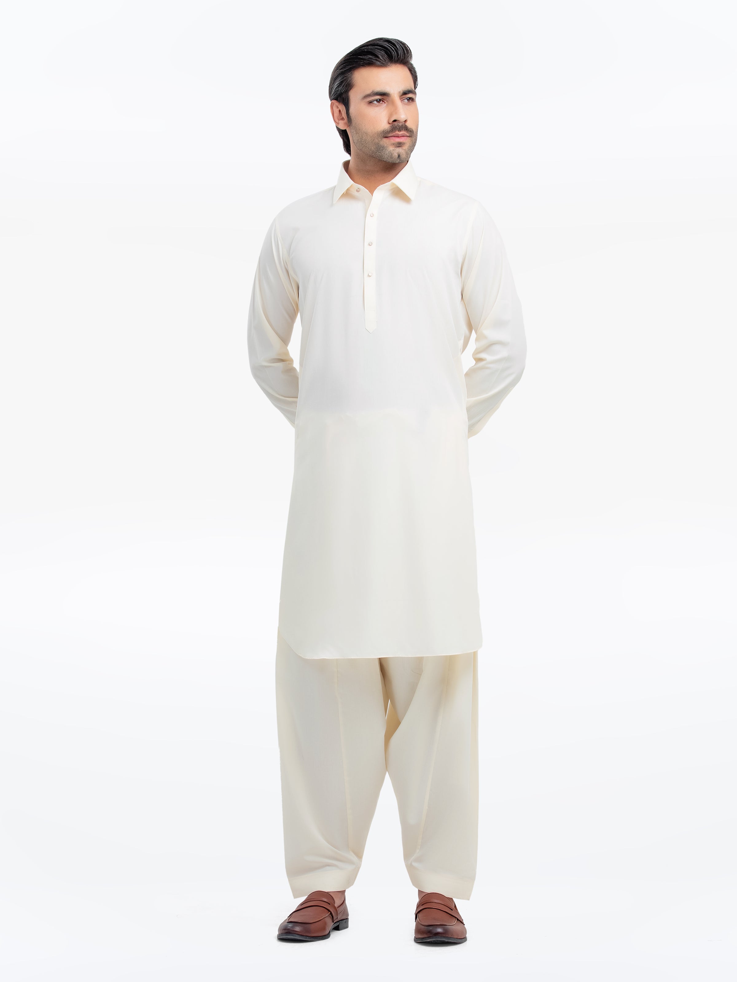 Cream Kurta Pajama Set
