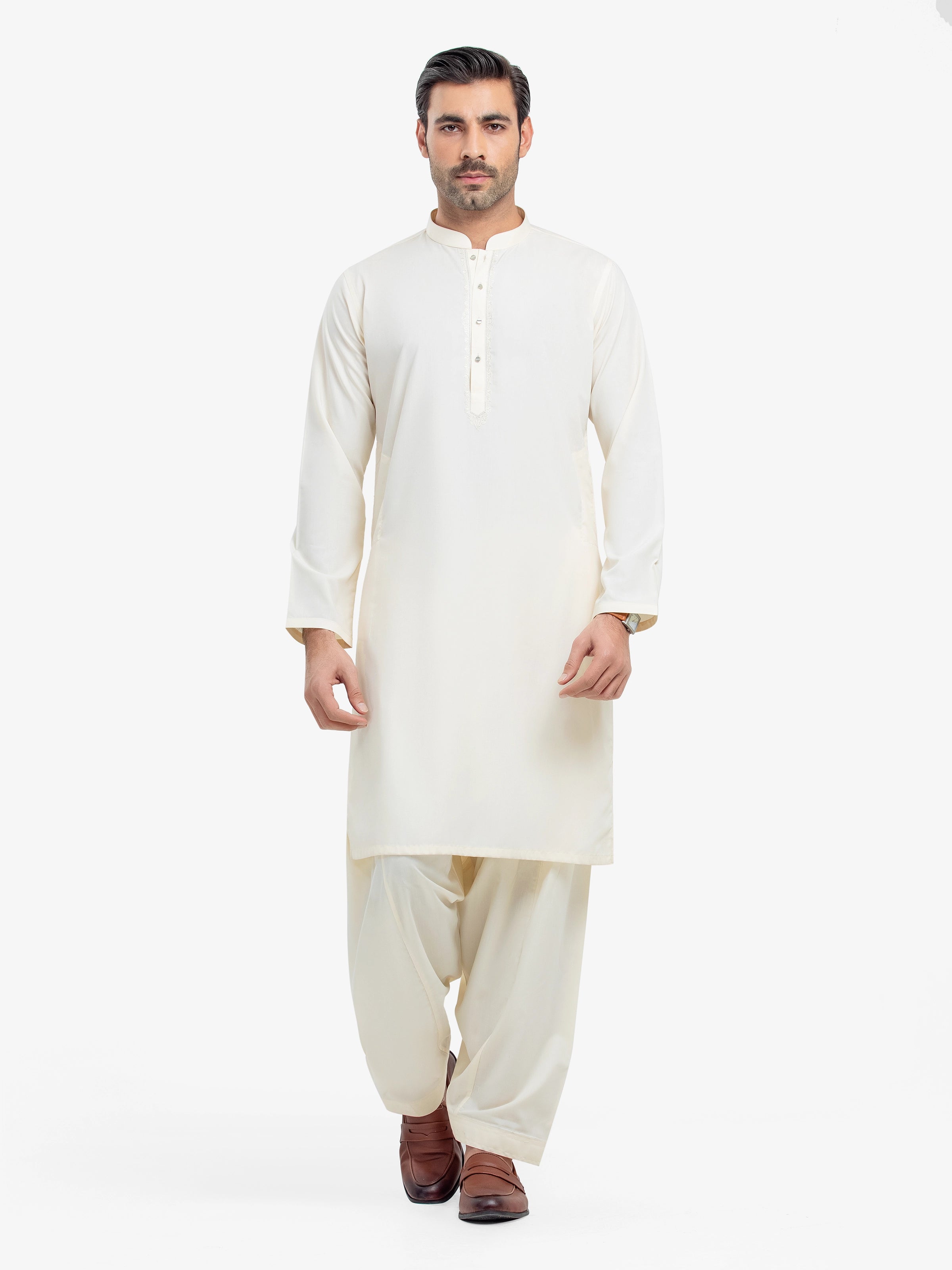 Cream Kurta Pajama Set