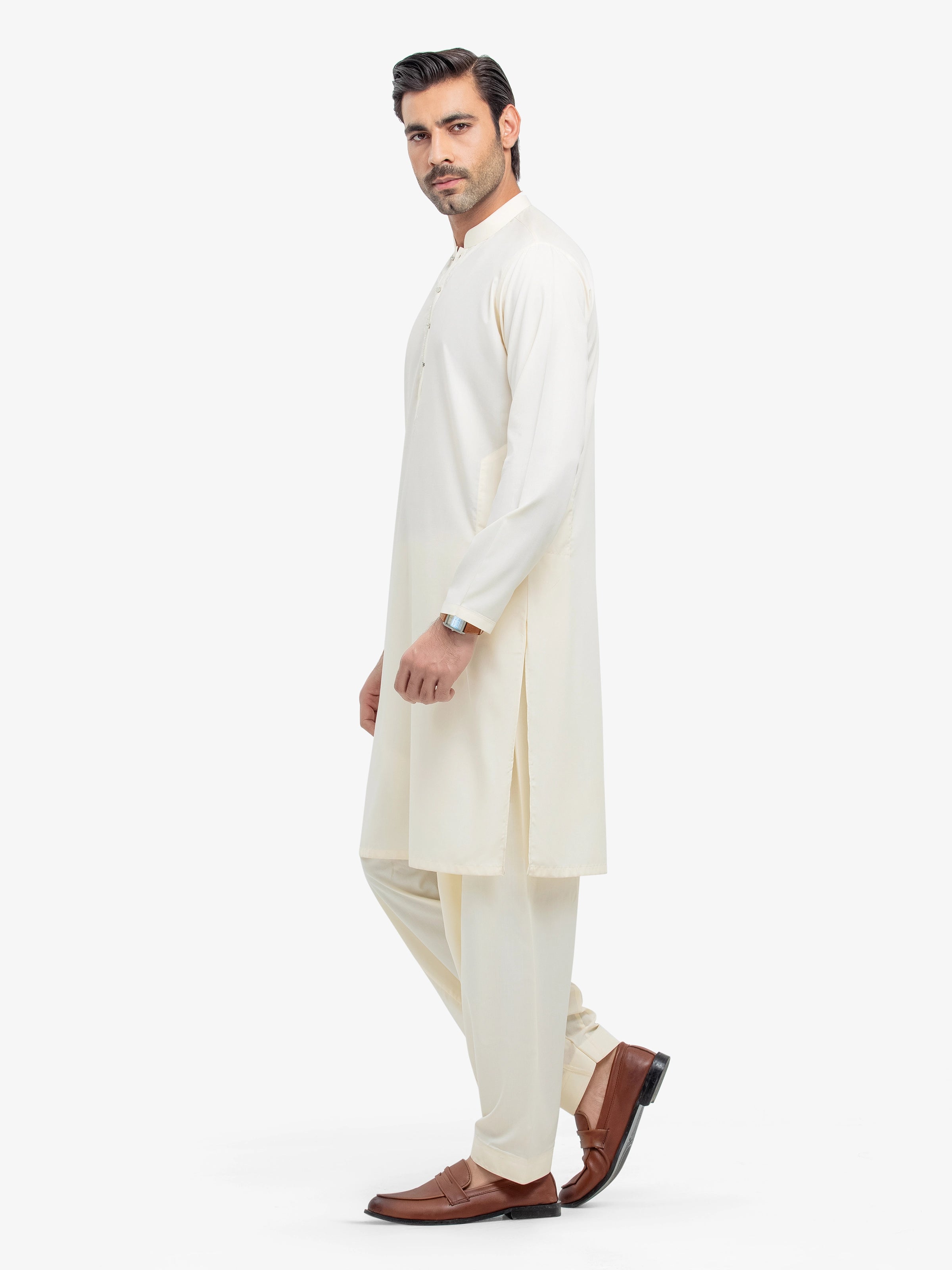 Cream Kurta Pajama Set