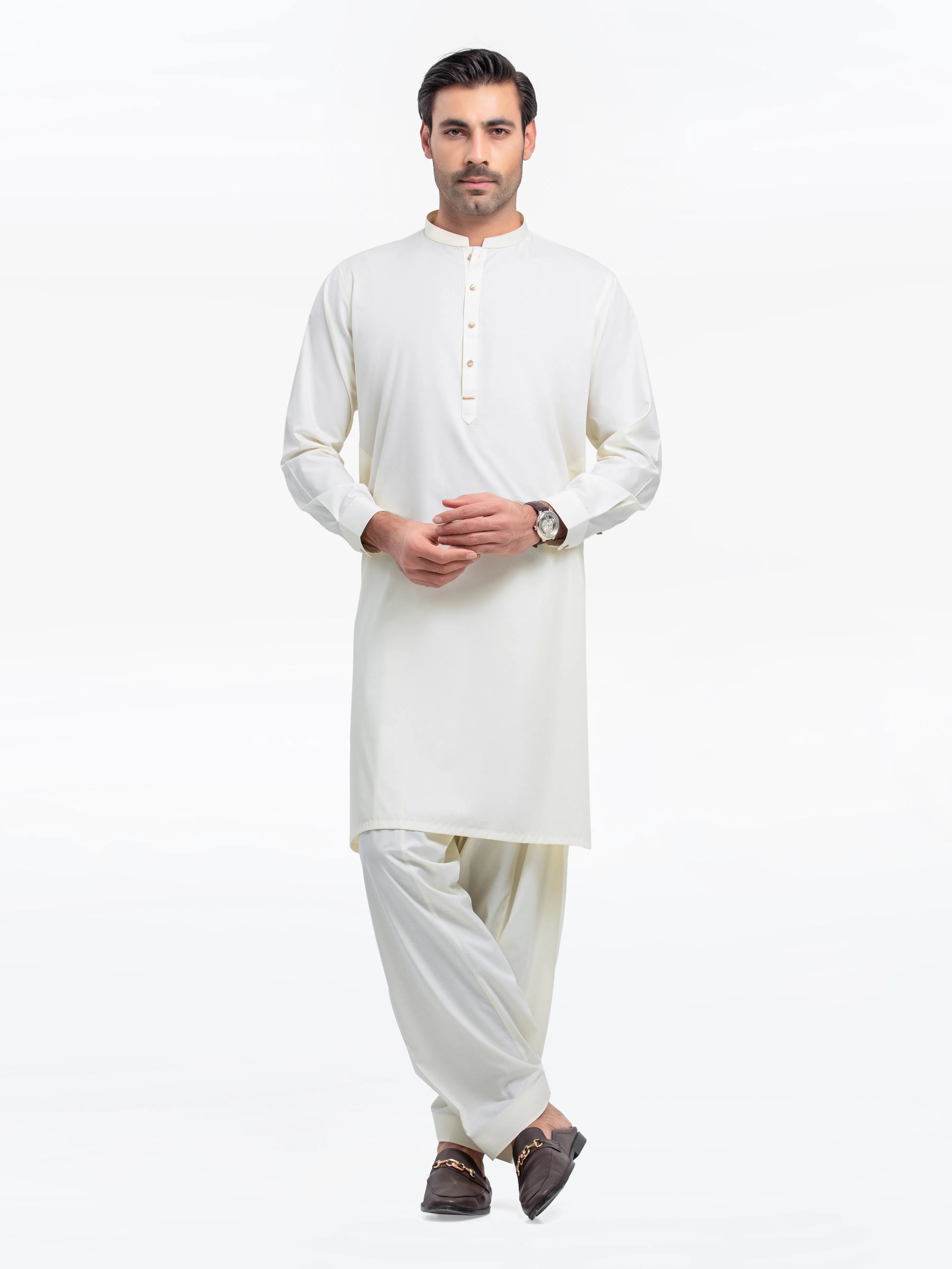 Cream Kurta Pajama Set