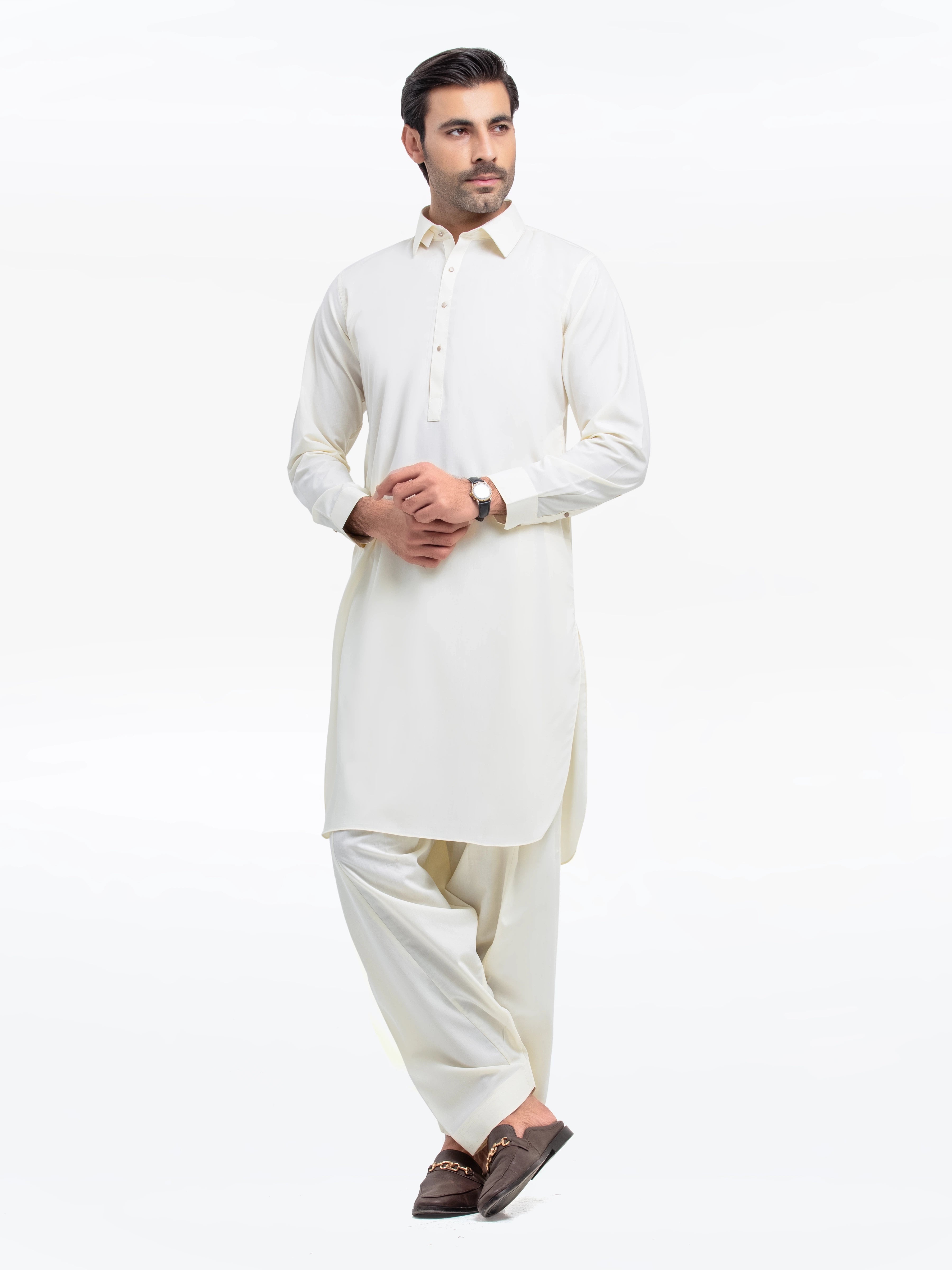 Cream Kurta Pajama Set