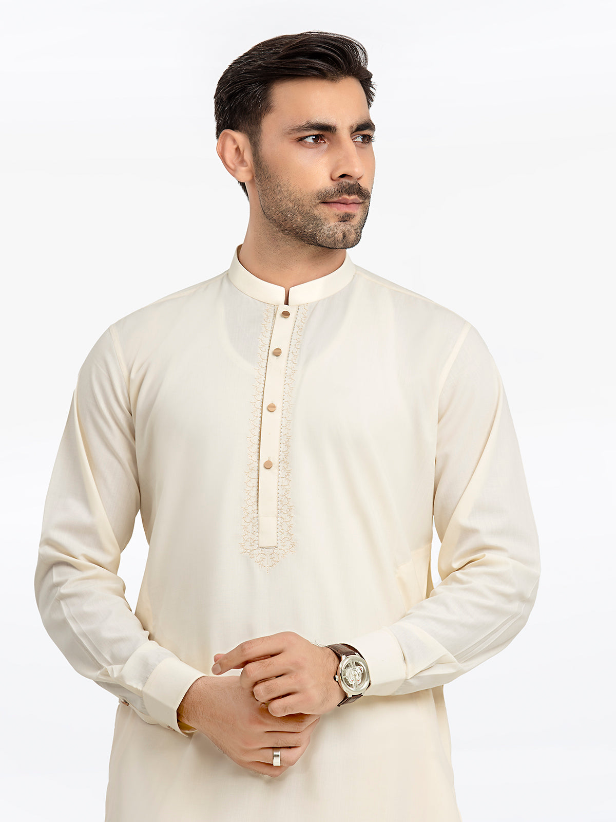 Cream Kurta Pajama Set