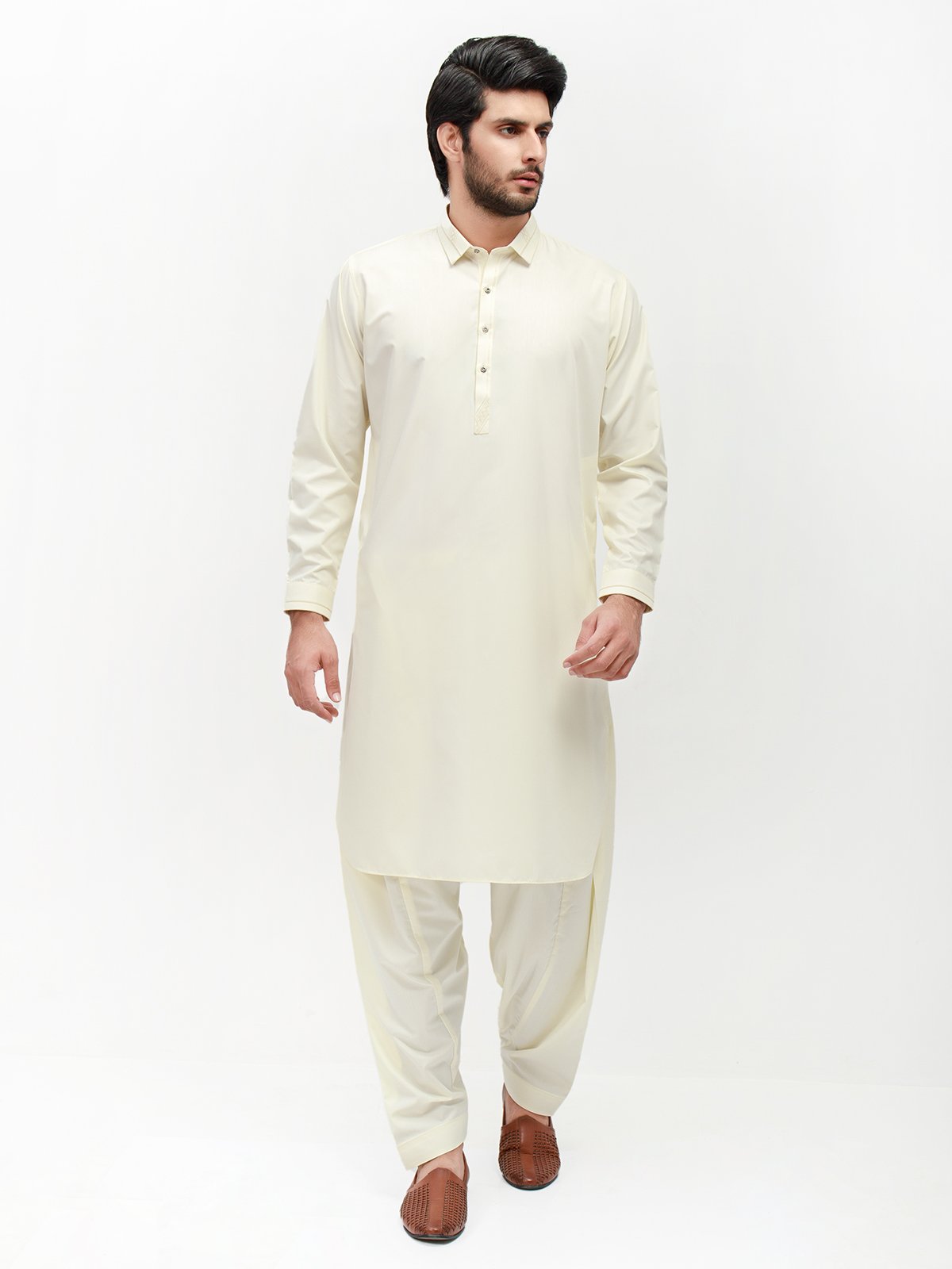 Cream Kurta Pajama Set