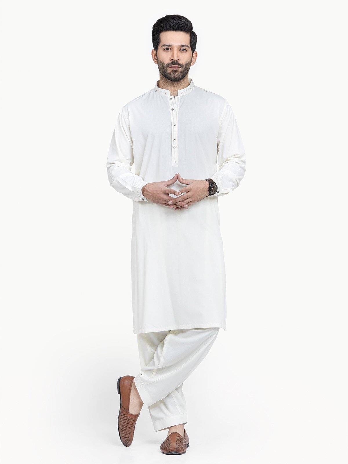 Cream Kurta Pajama Set
