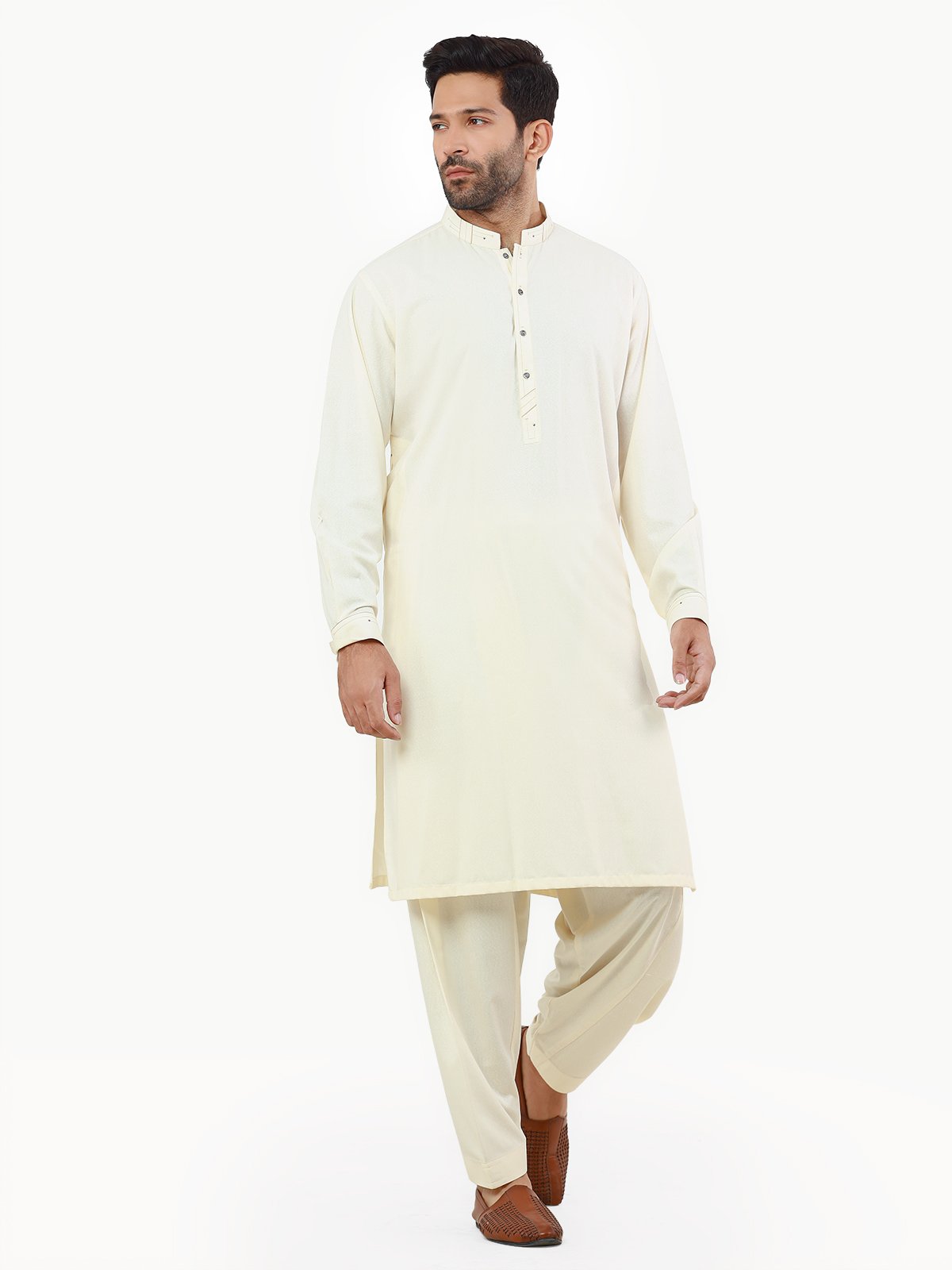 Cream Kurta Pajama Set