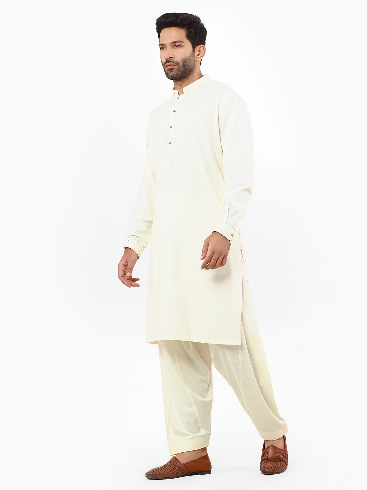 Cream Kurta Pajama Set