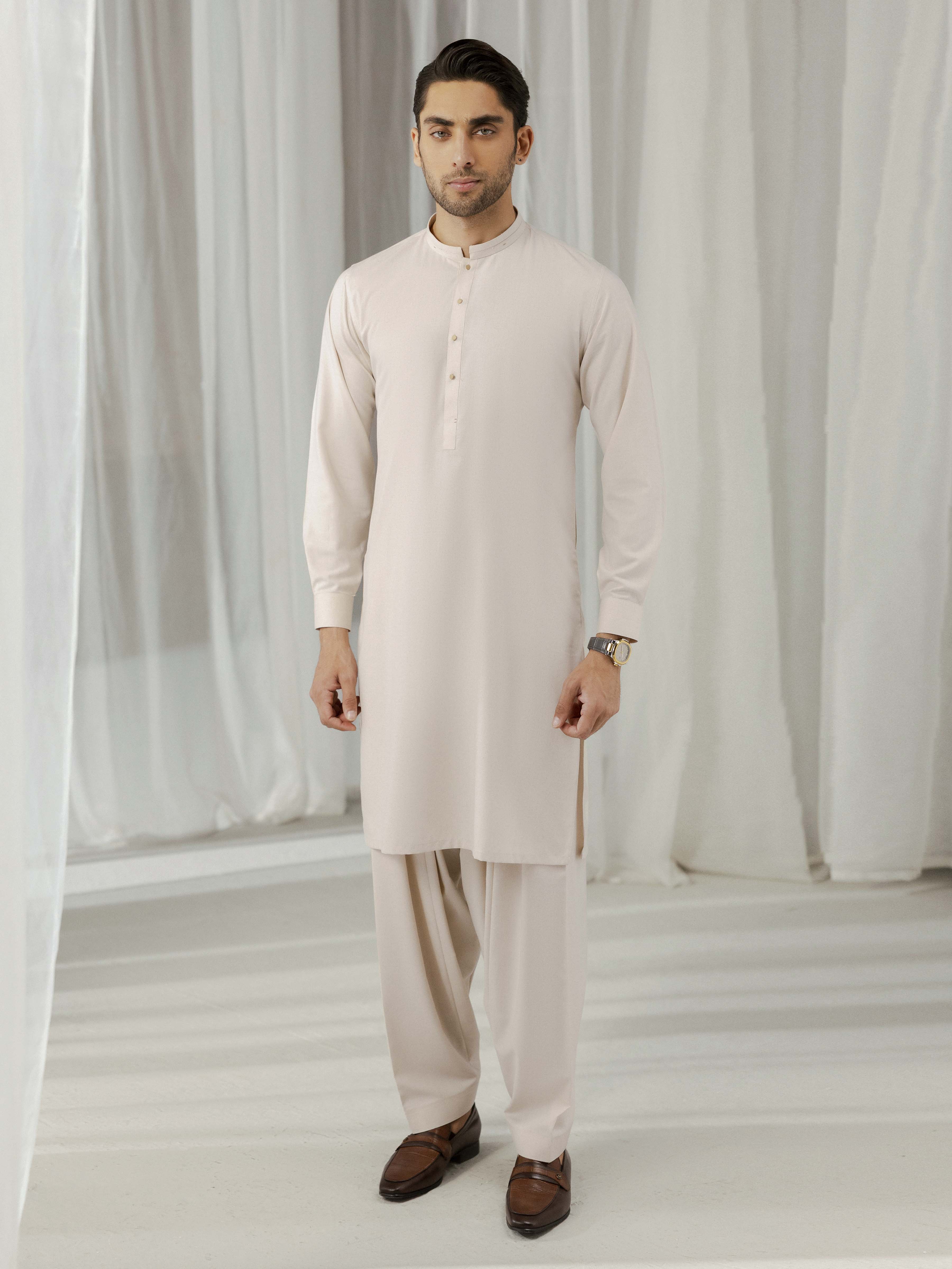 Light Beige Kurta Pajama Set
