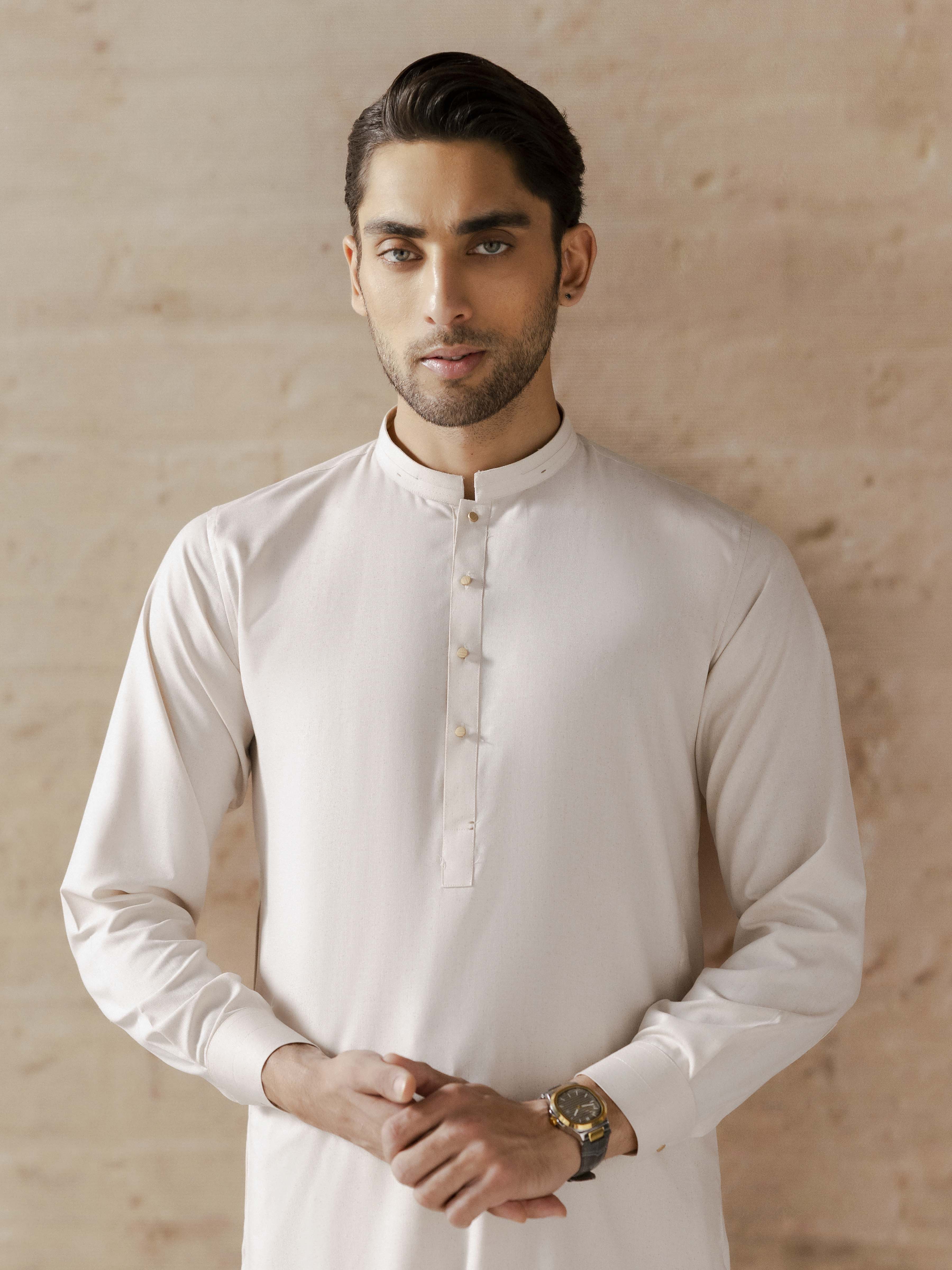 Light Beige Kurta Pajama Set