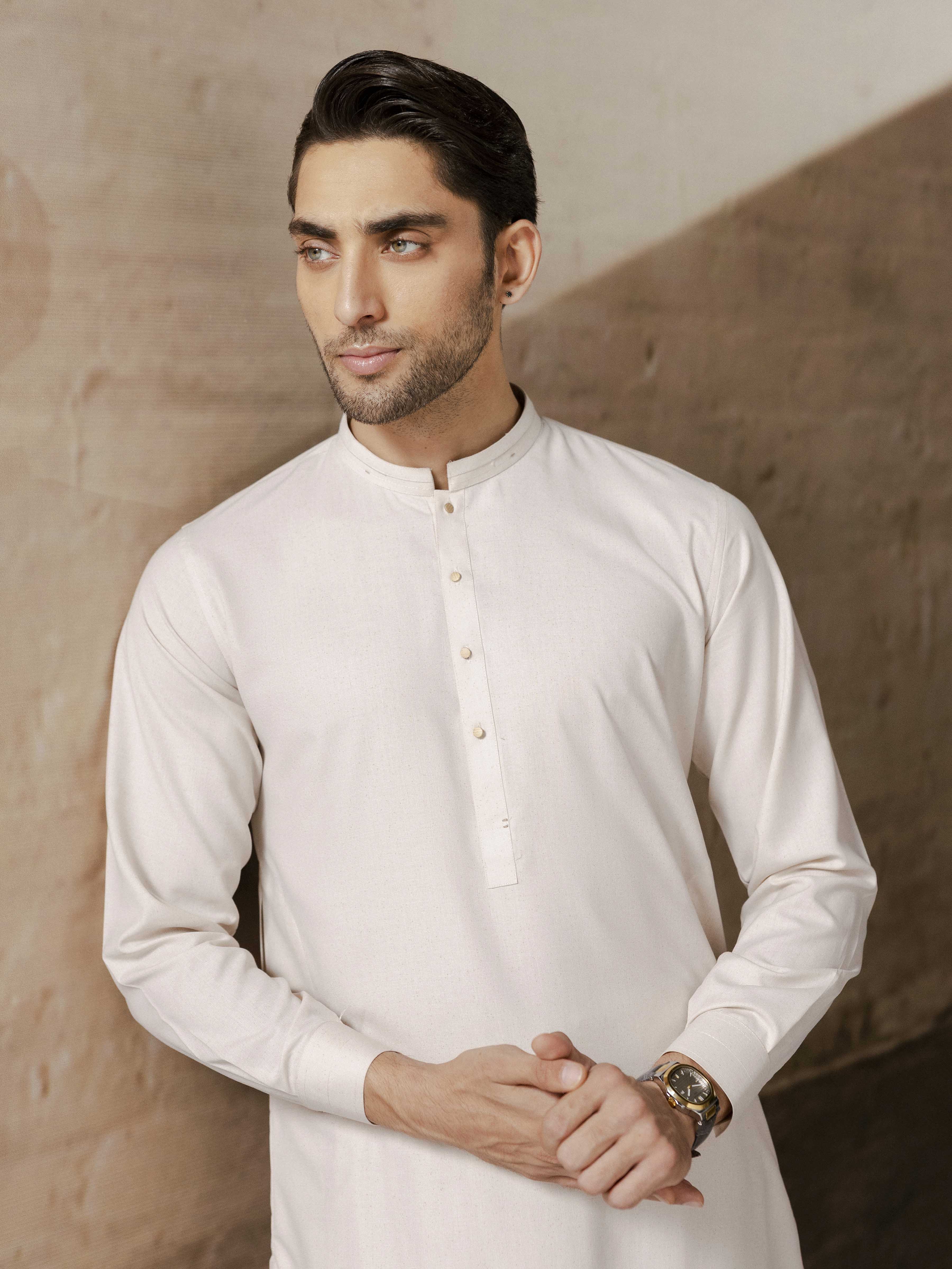 Light Beige Kurta Pajama Set