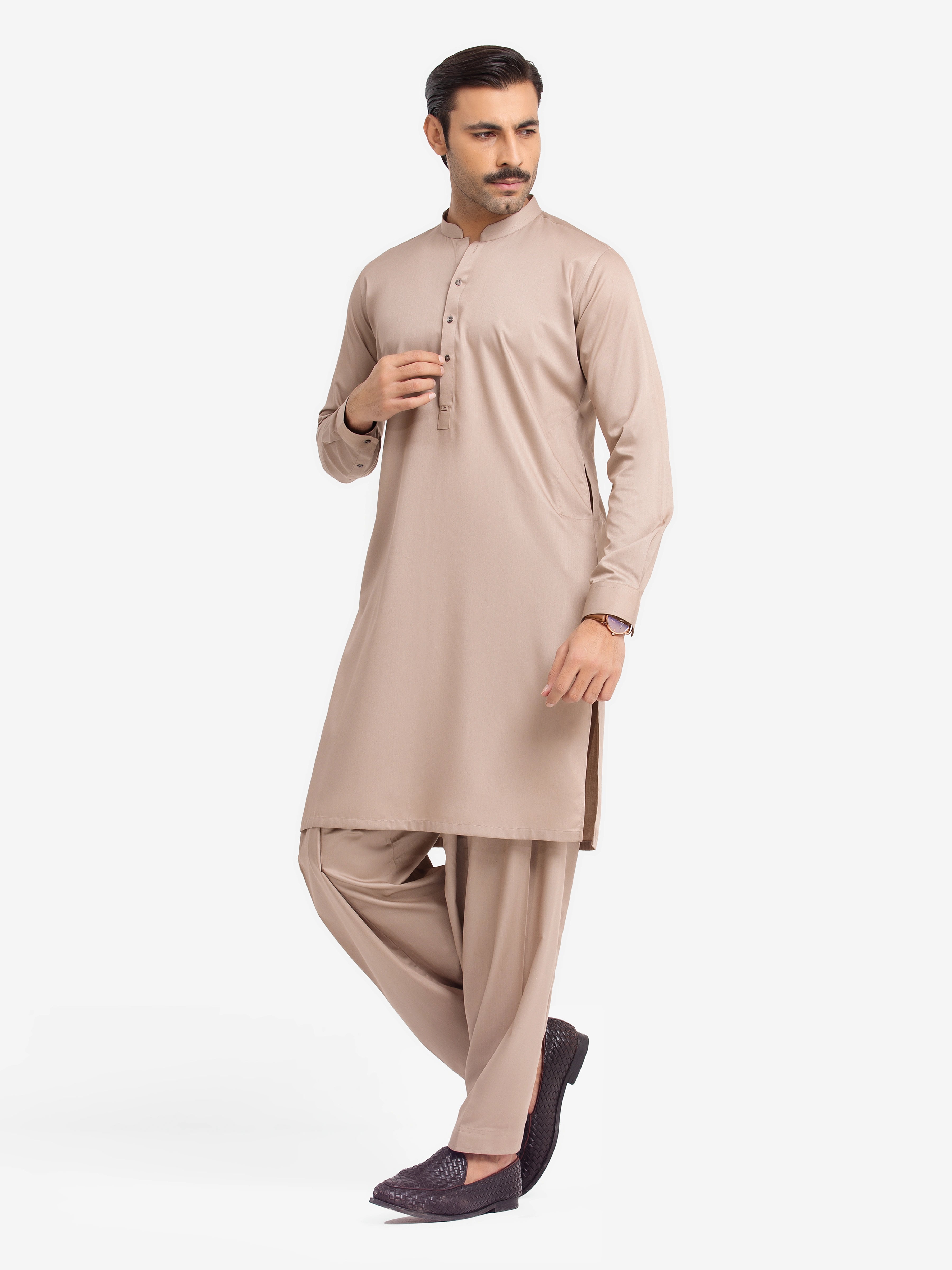 Light Beige Kurta Pajama Set