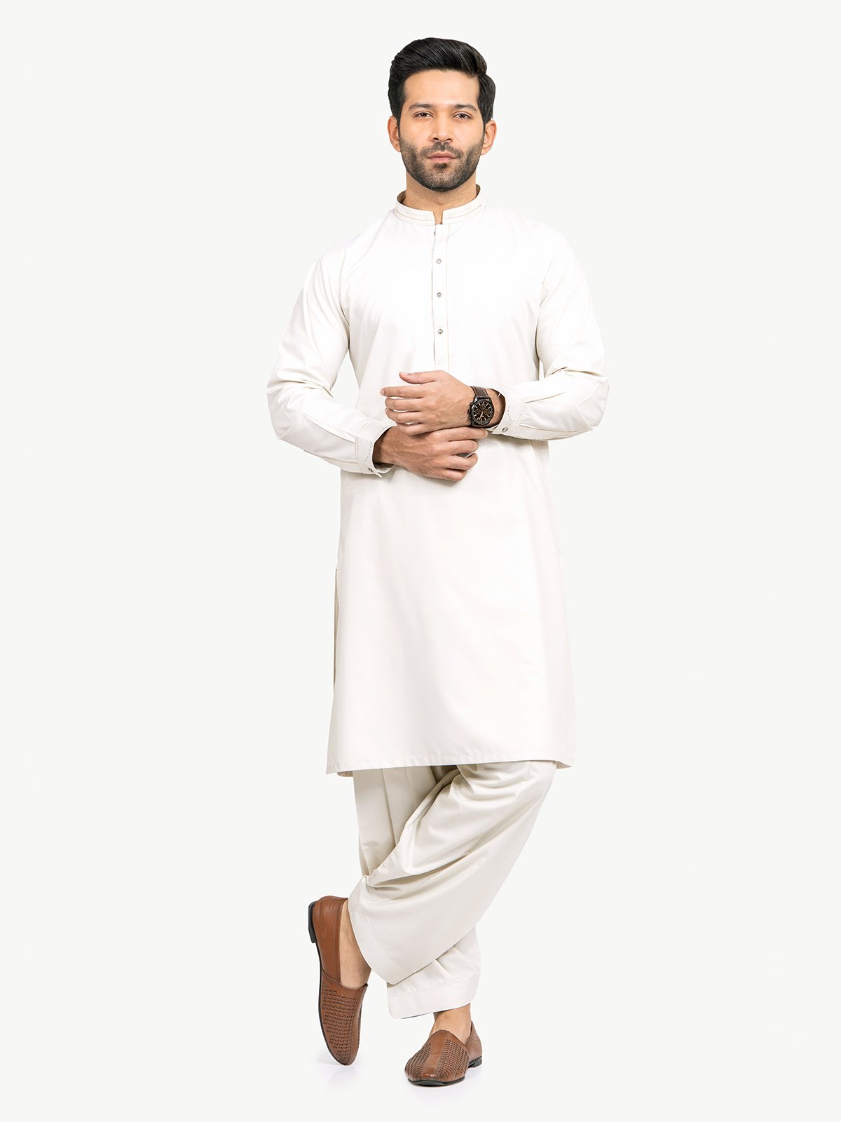 Light Beige Kurta Pajama Set