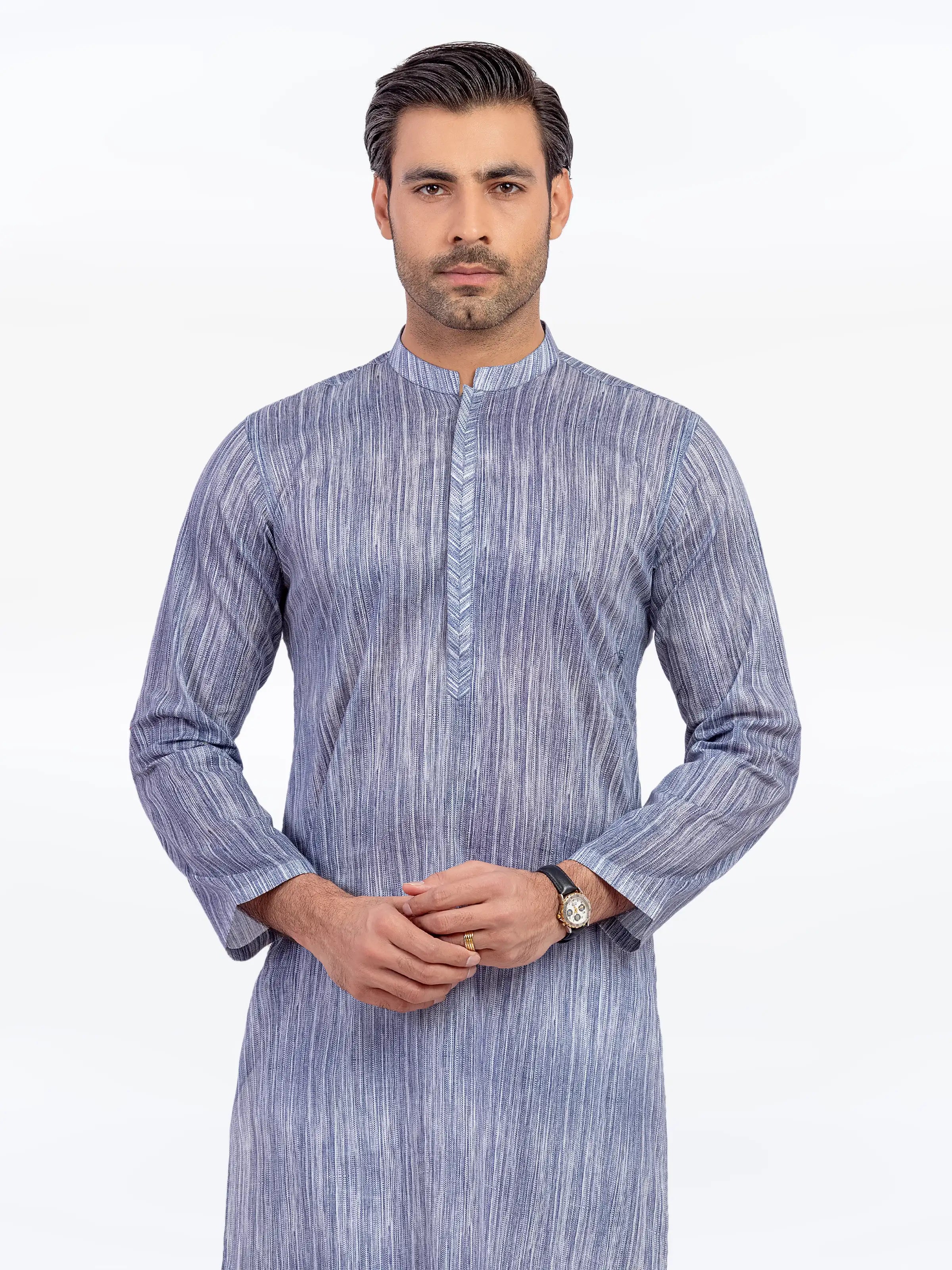Navy & White Kurta