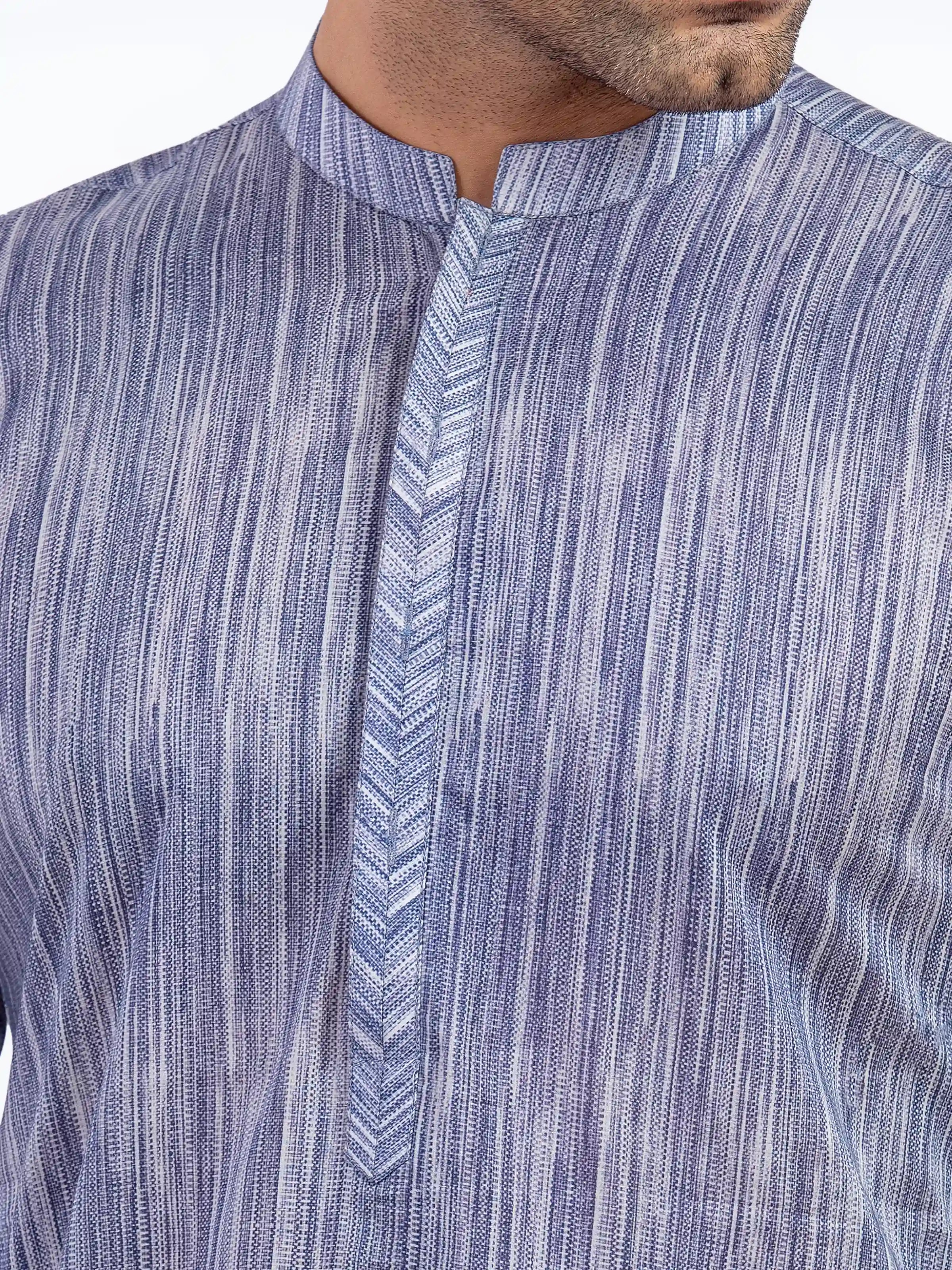 Navy & White Kurta