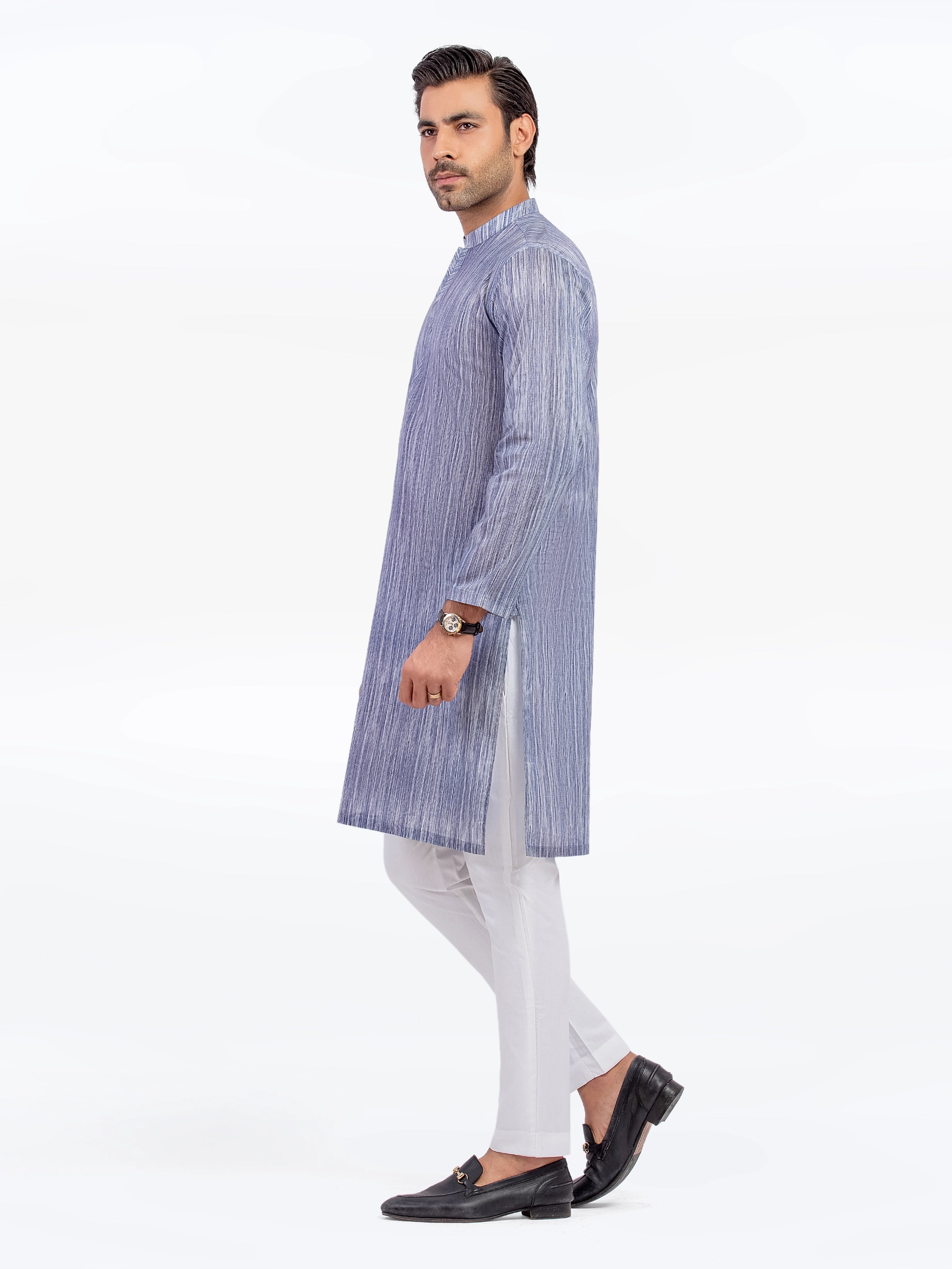 Navy & White Kurta