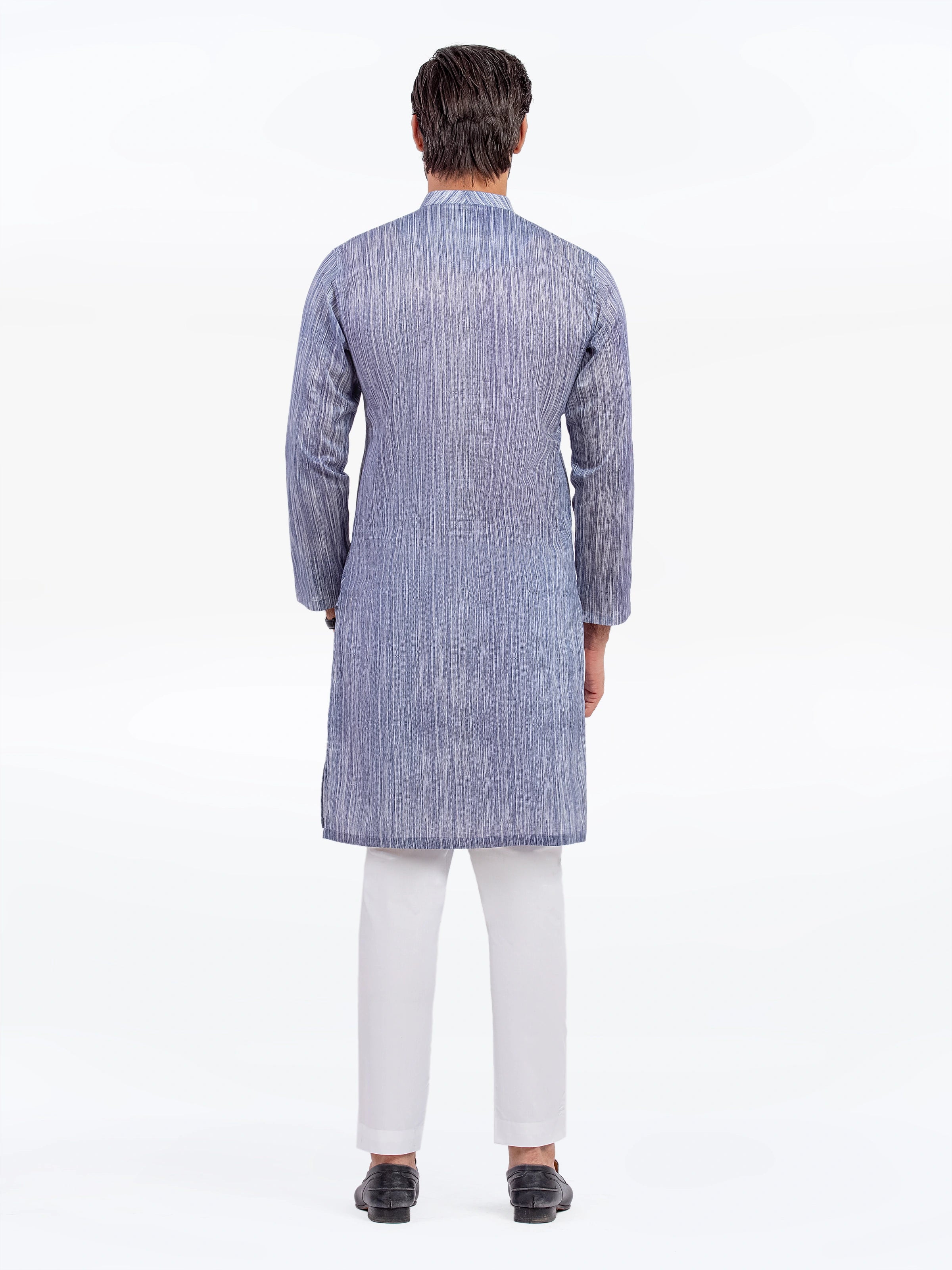 Navy & White Kurta