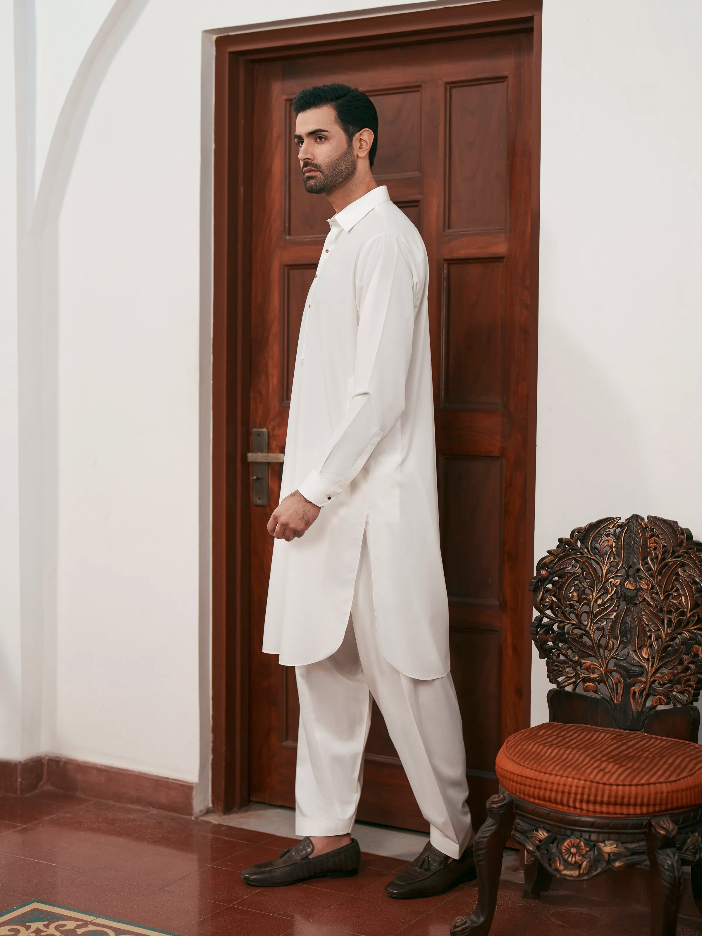 Off White Kurta Pajama Set
