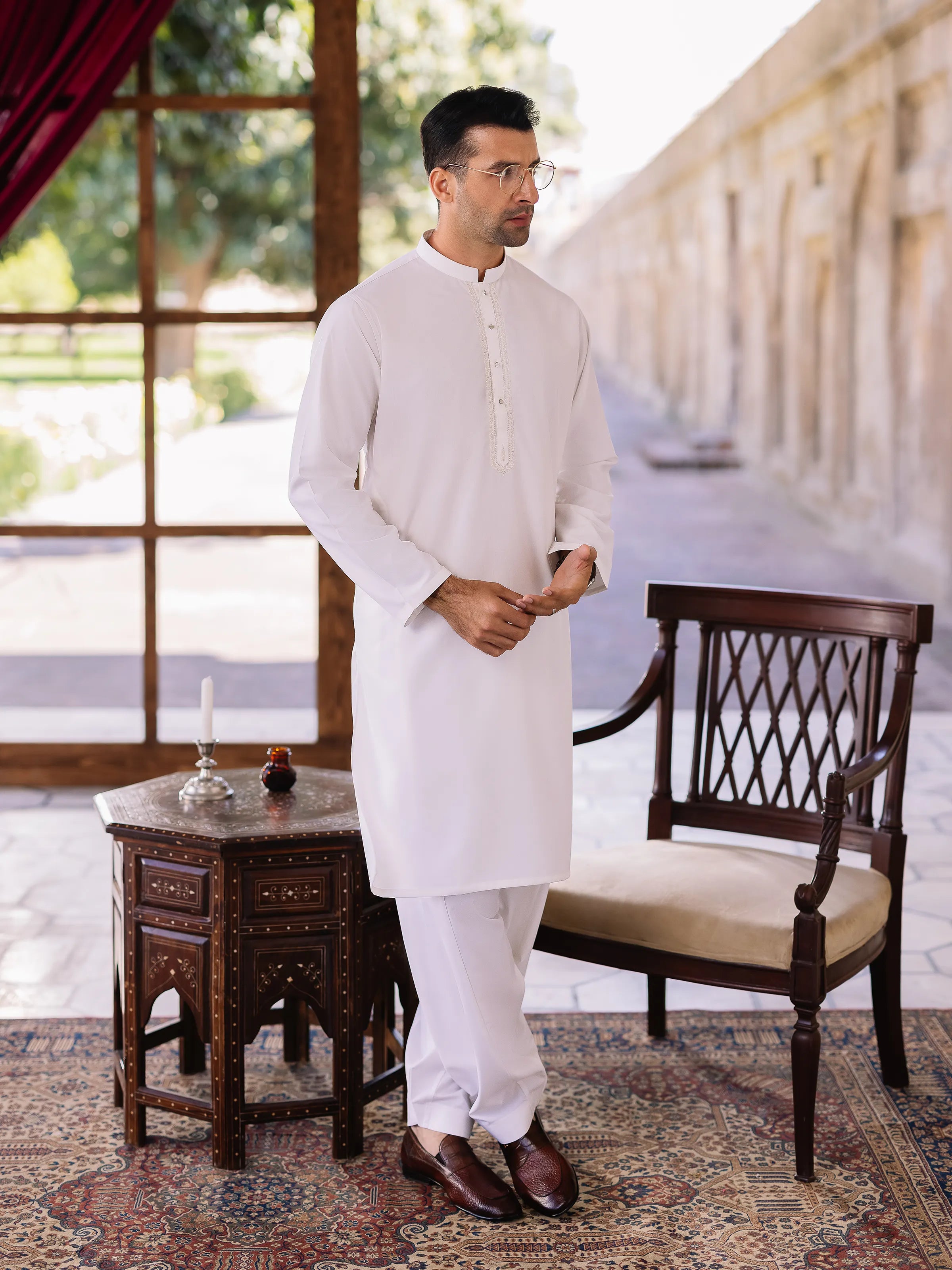 Off White Kurta Pajama Set